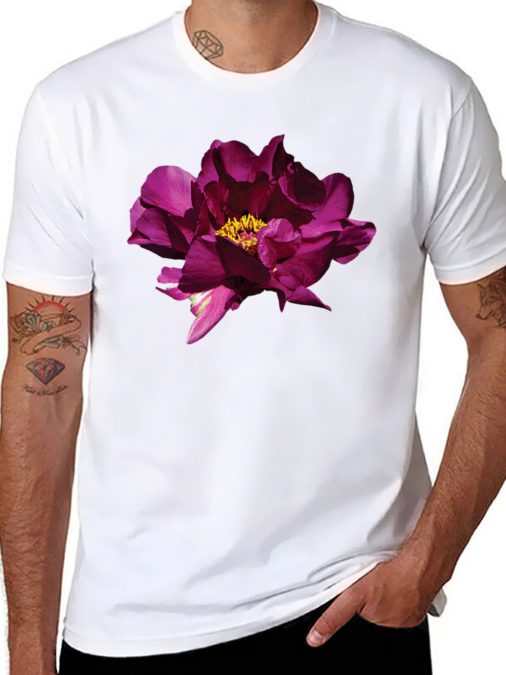 Floral Print Black T-Shirt - Stylish Mens Apparel