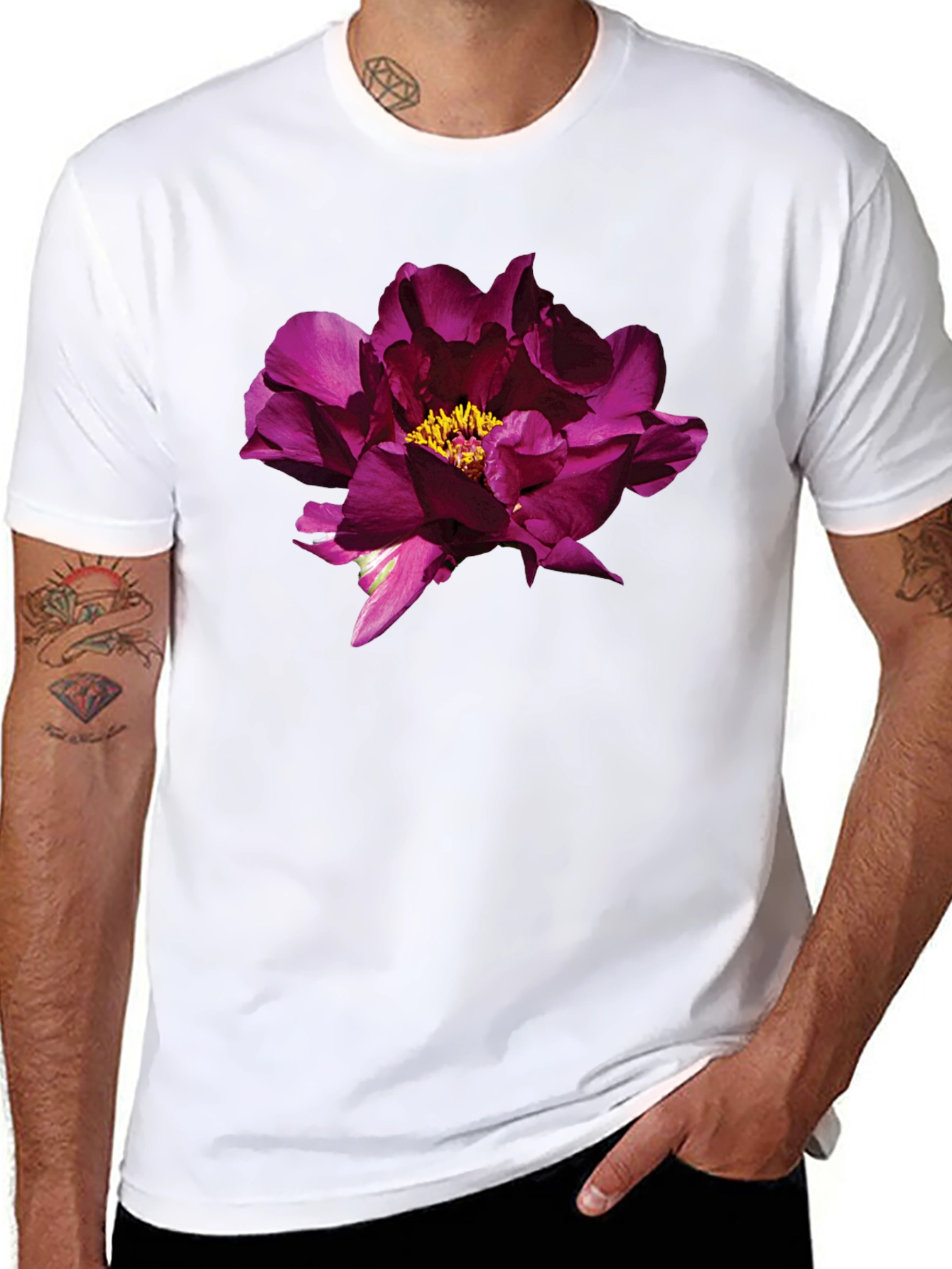Floral Print Black T-Shirt - Stylish Mens Apparel