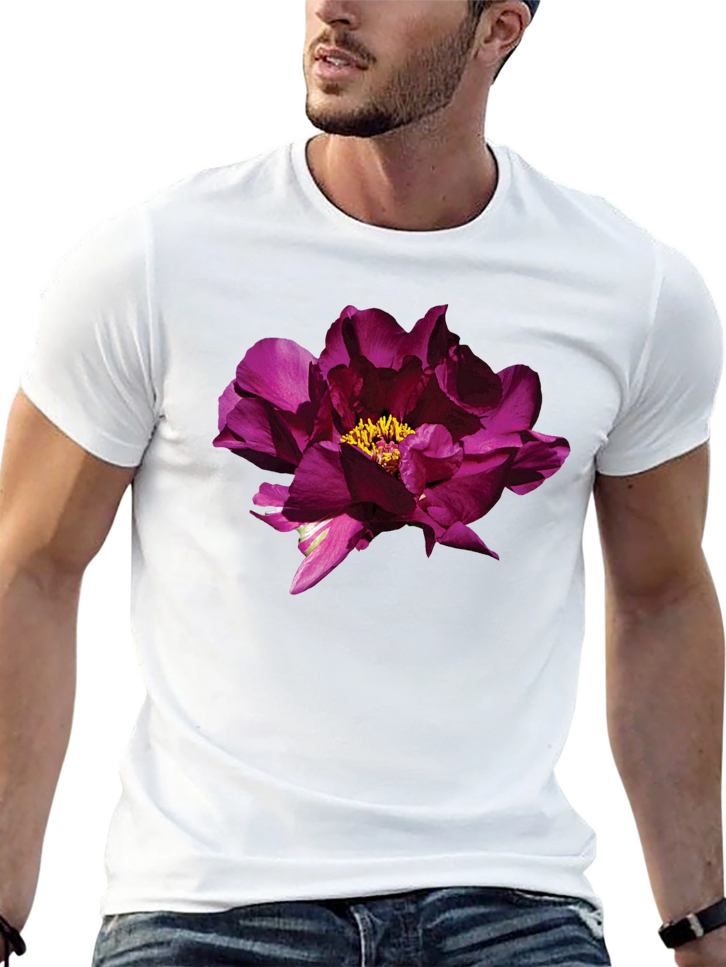 Floral Print Black T-Shirt - Stylish Mens Apparel