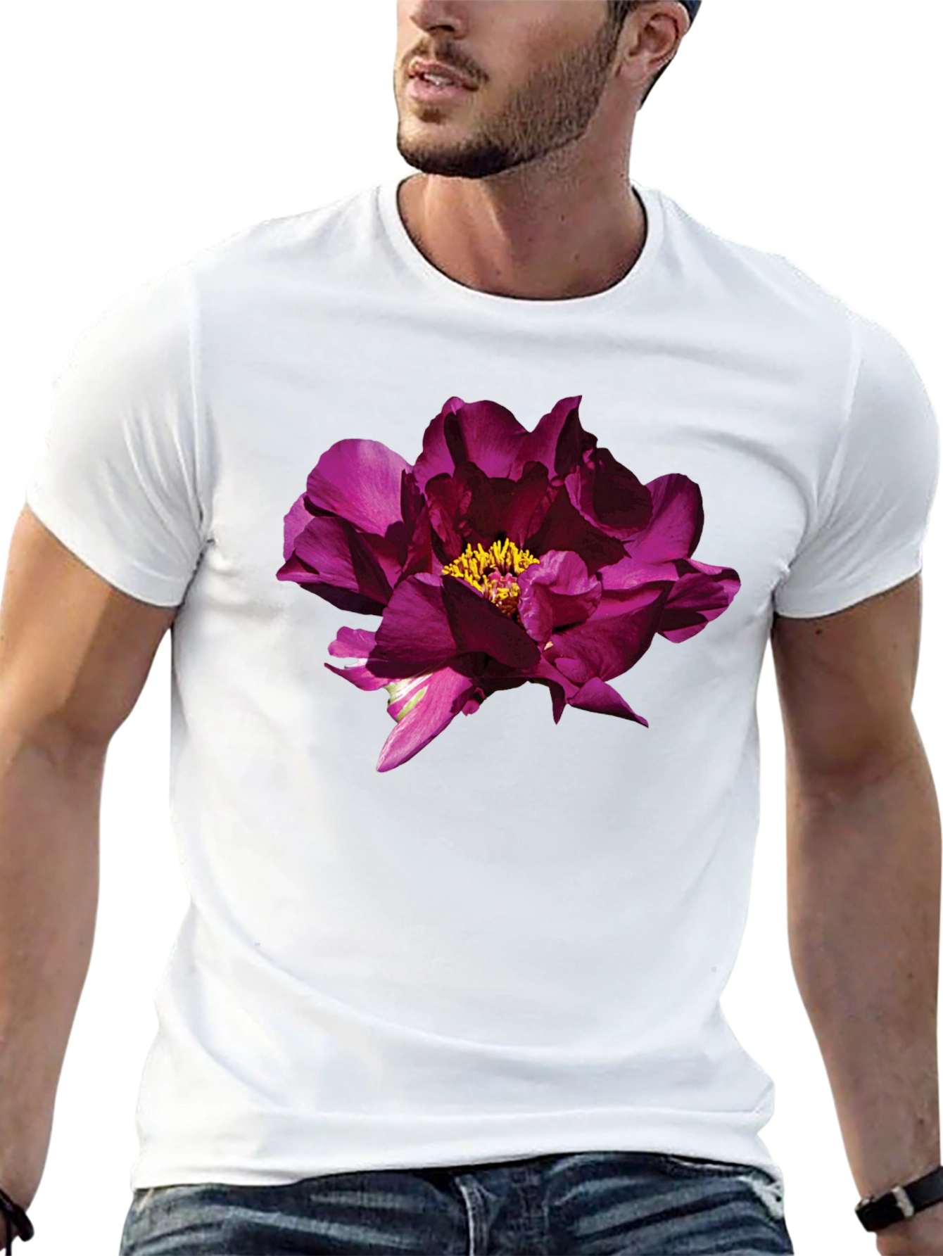 Floral Print Black T-Shirt - Stylish Mens Apparel