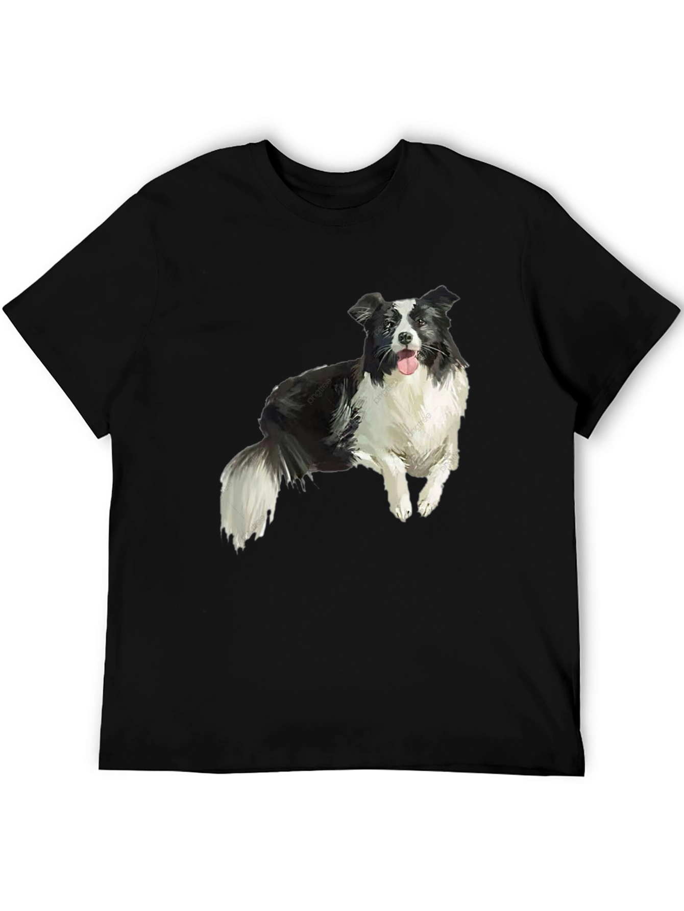 Border Collie Graphic Tee - Black Cotton Blend