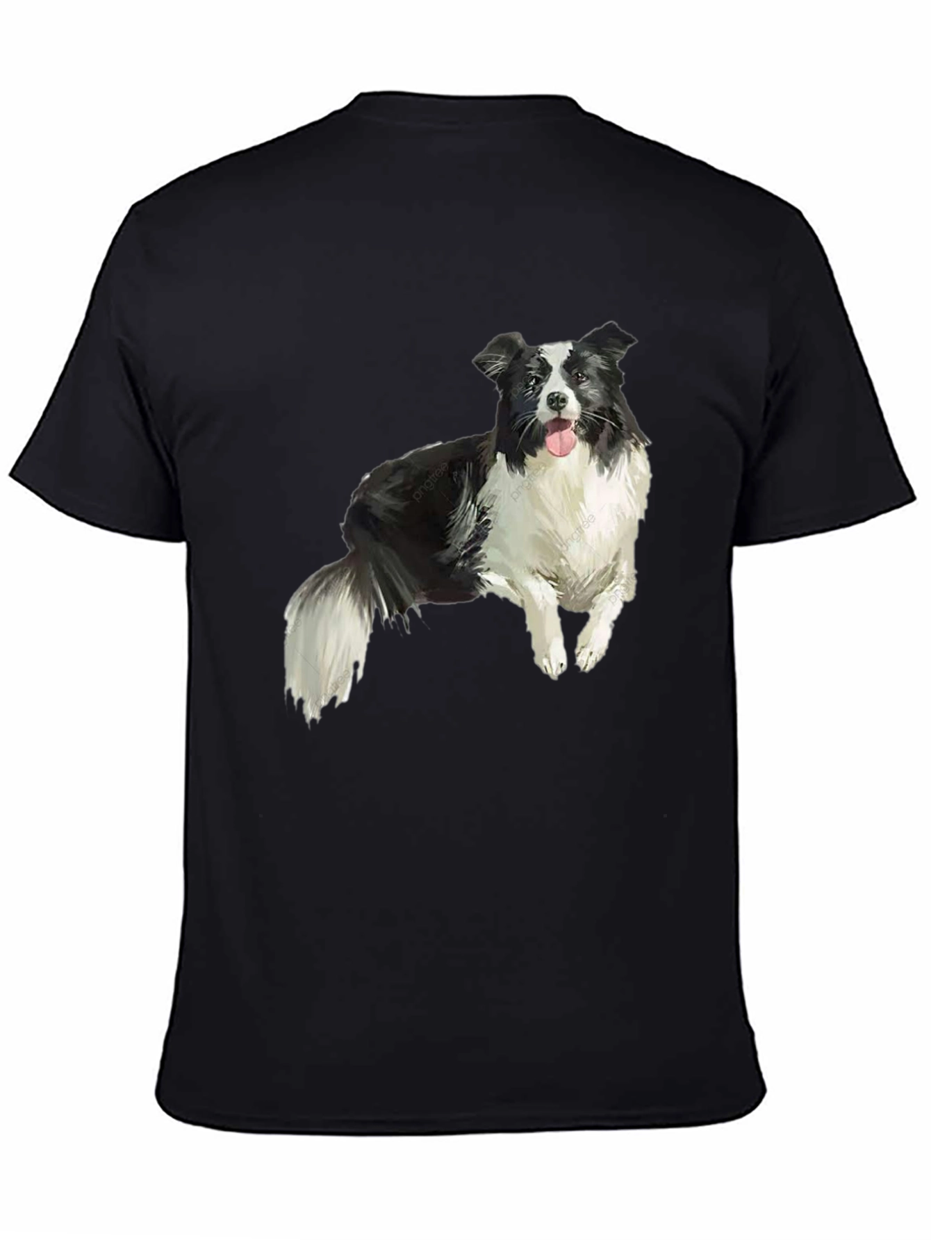 Border Collie Graphic Tee - Black Cotton Blend