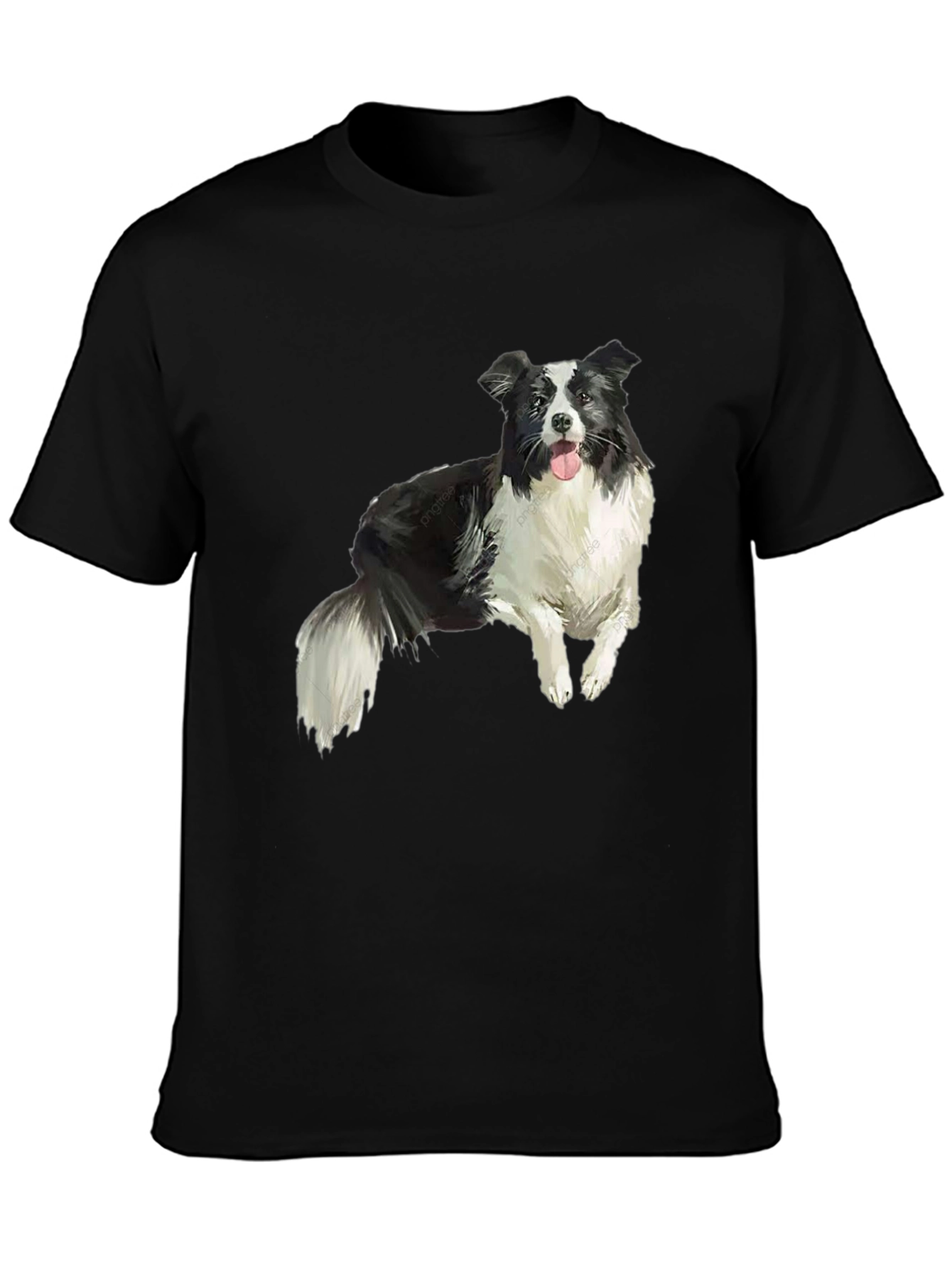 Border Collie Graphic Tee - Black Cotton Blend