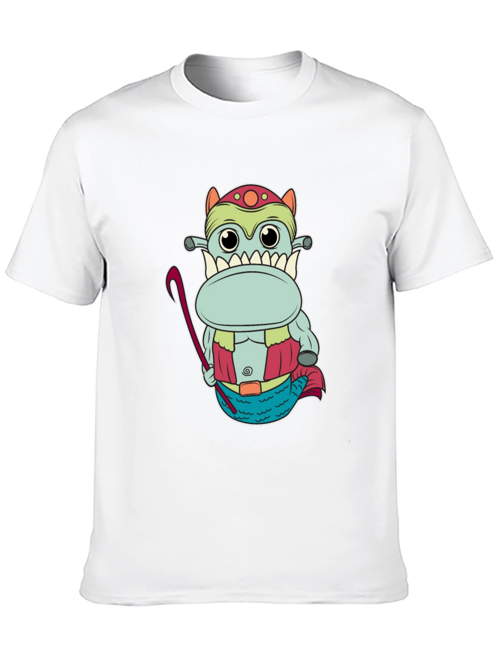 Funny Cartoon Creature Graphic Tee - Black
