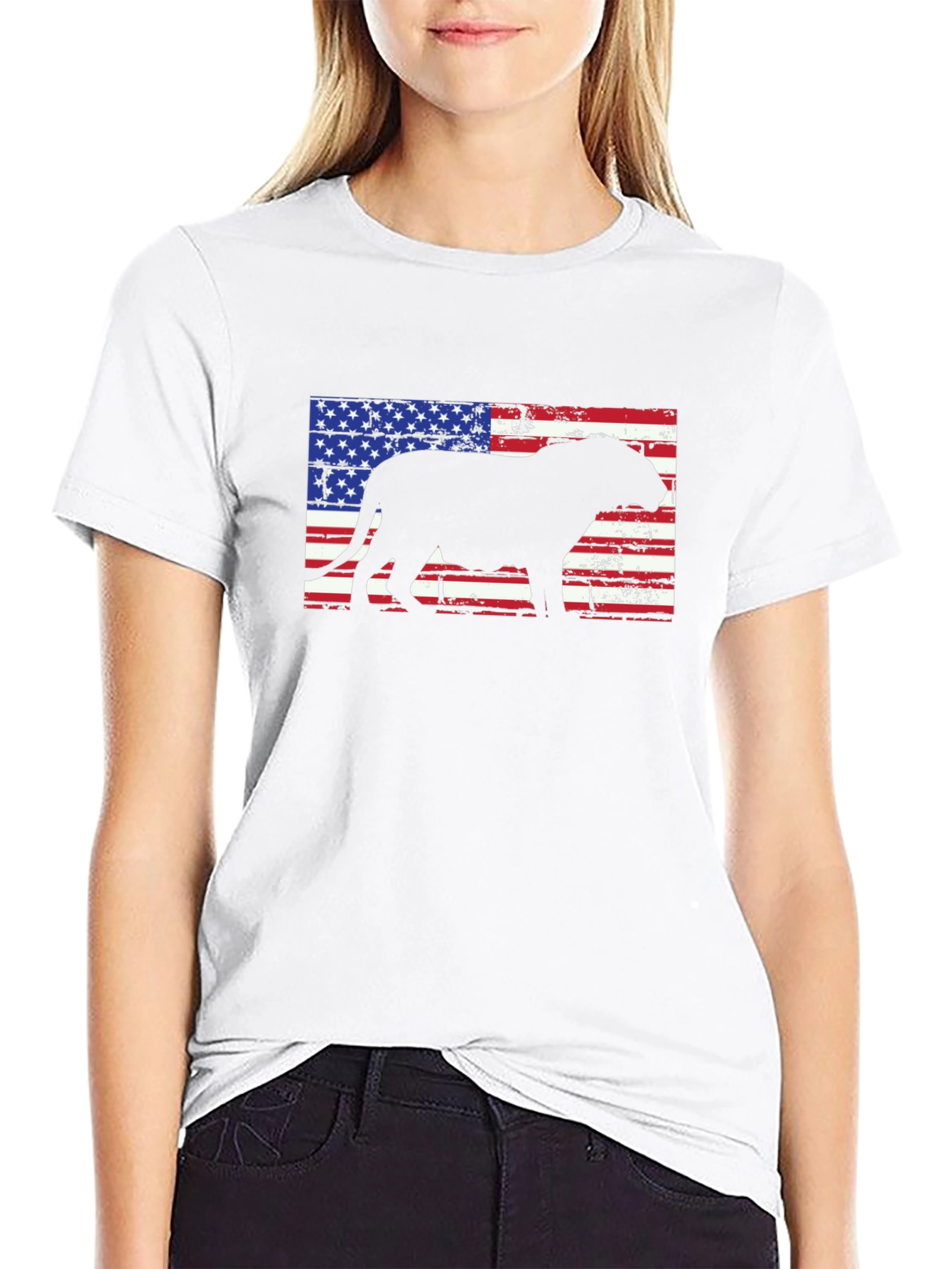 Patriotic Bulldog Mens T-Shirt