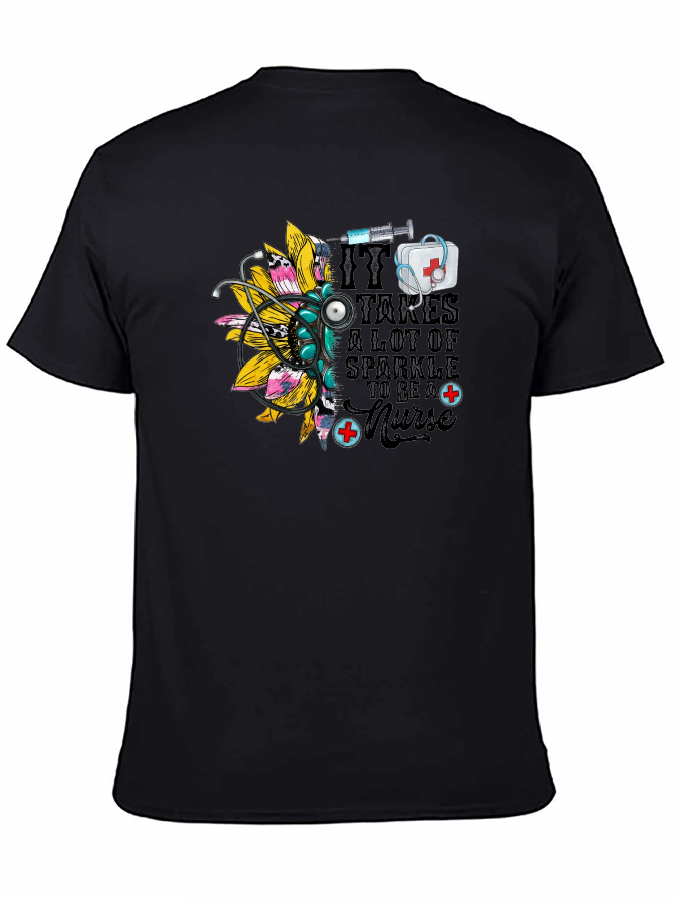 Nurse Sparkle Black T-Shirt
