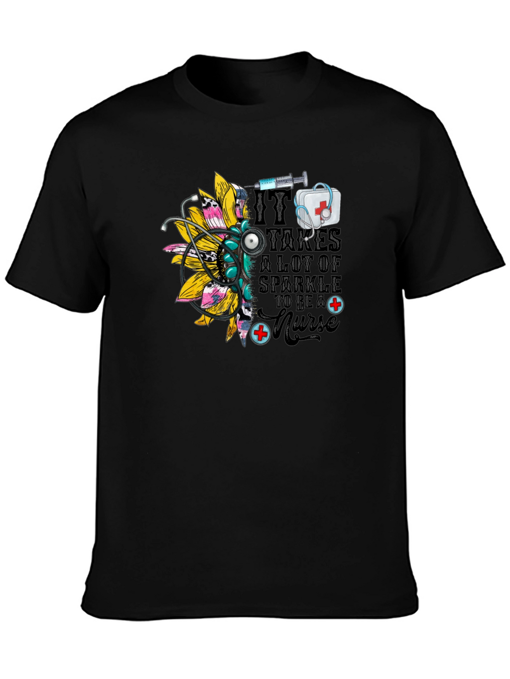 Nurse Sparkle Black T-Shirt