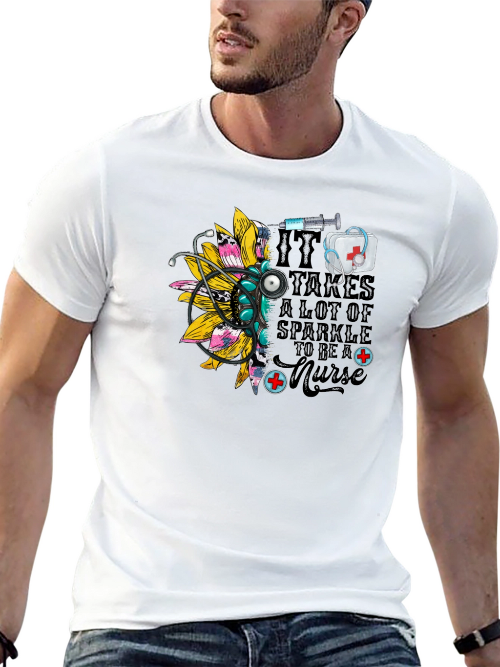 Nurse Sparkle Black T-Shirt