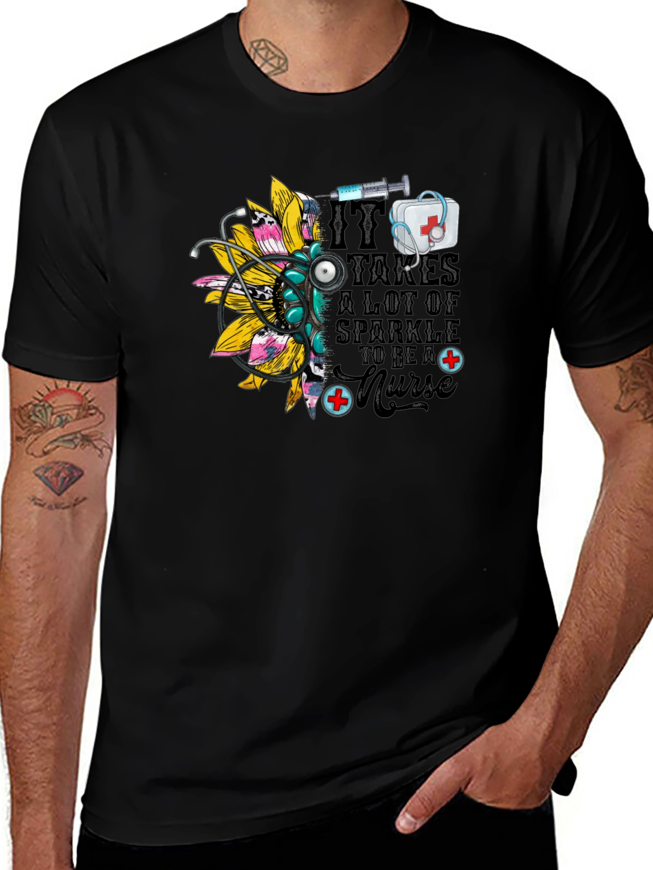 Nurse Sparkle Black T-Shirt