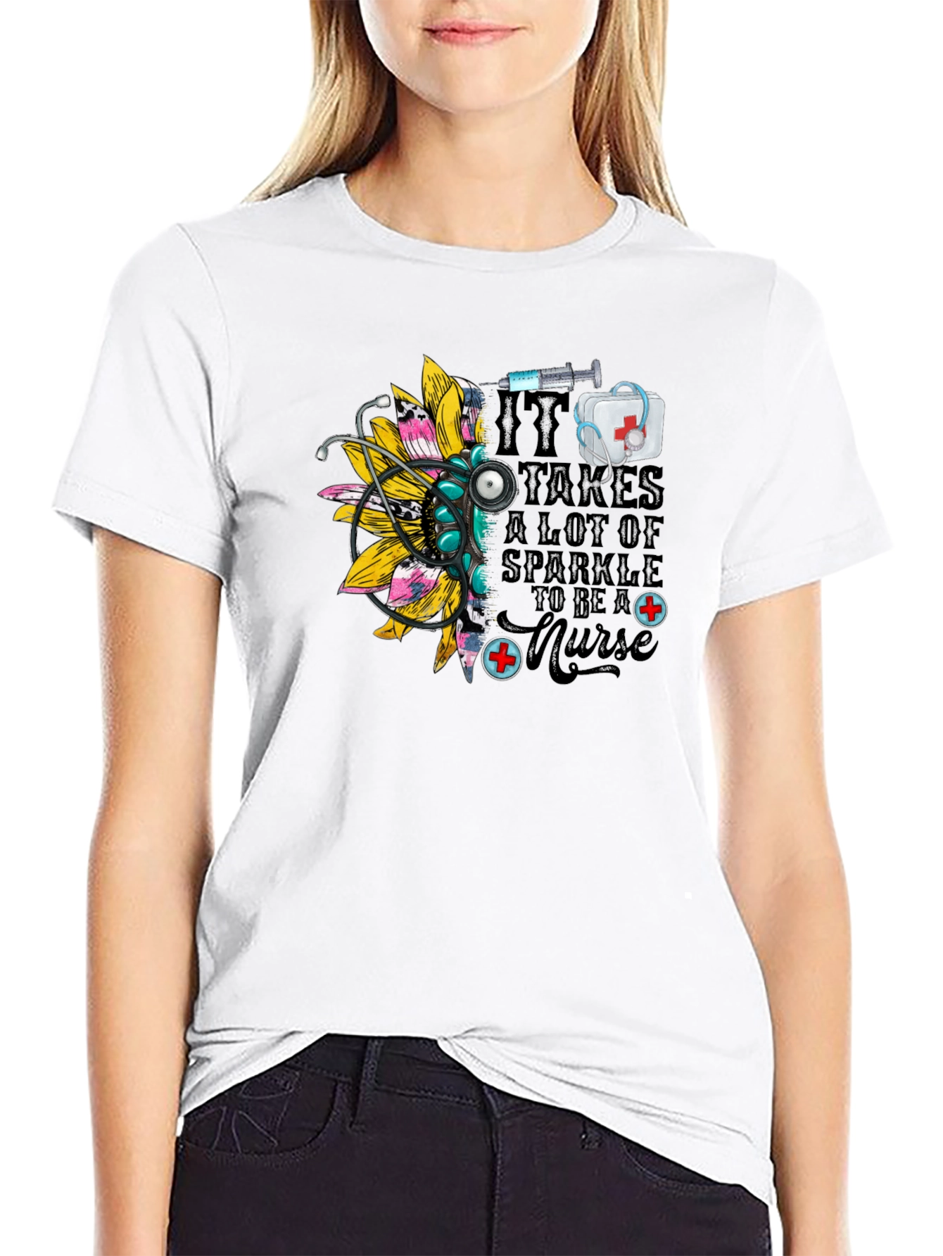 Nurse Sparkle Black T-Shirt