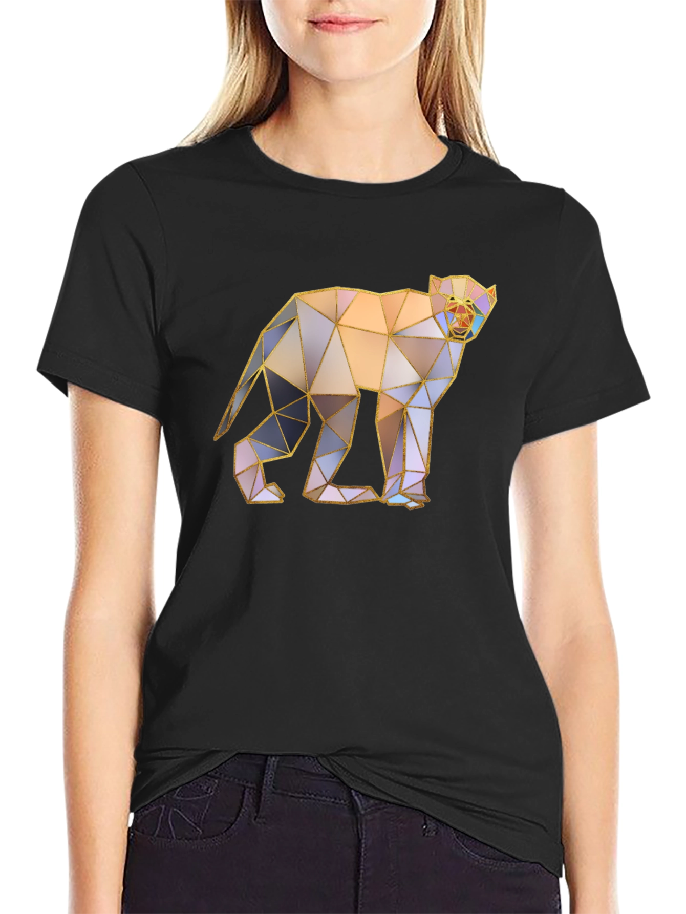 Geometric Monkey Graphic Tee - Modern Art T-Shirt