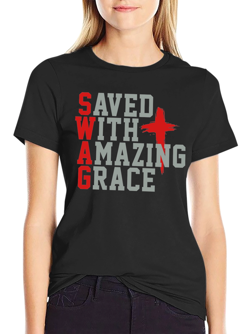Saved With Amazing Grace Christian T-Shirt
