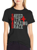 Saved With Amazing Grace Christian T-Shirt