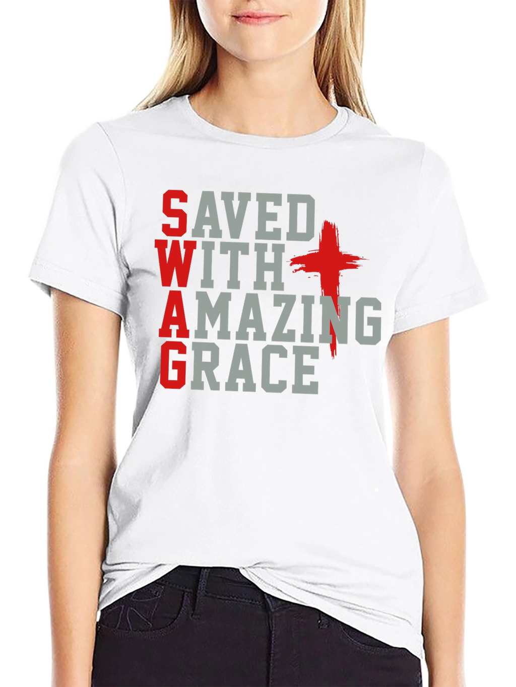 Saved With Amazing Grace Christian T-Shirt