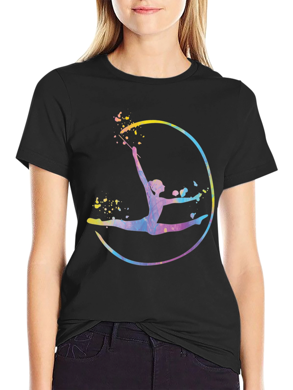 Watercolor Gymnastics Graphic T-Shirt