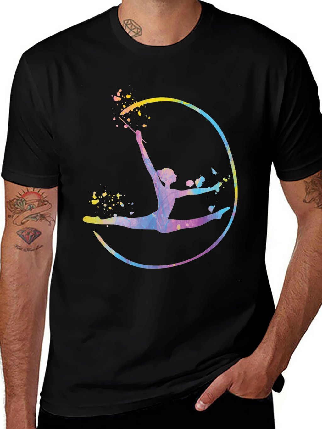 Watercolor Gymnastics Graphic T-Shirt