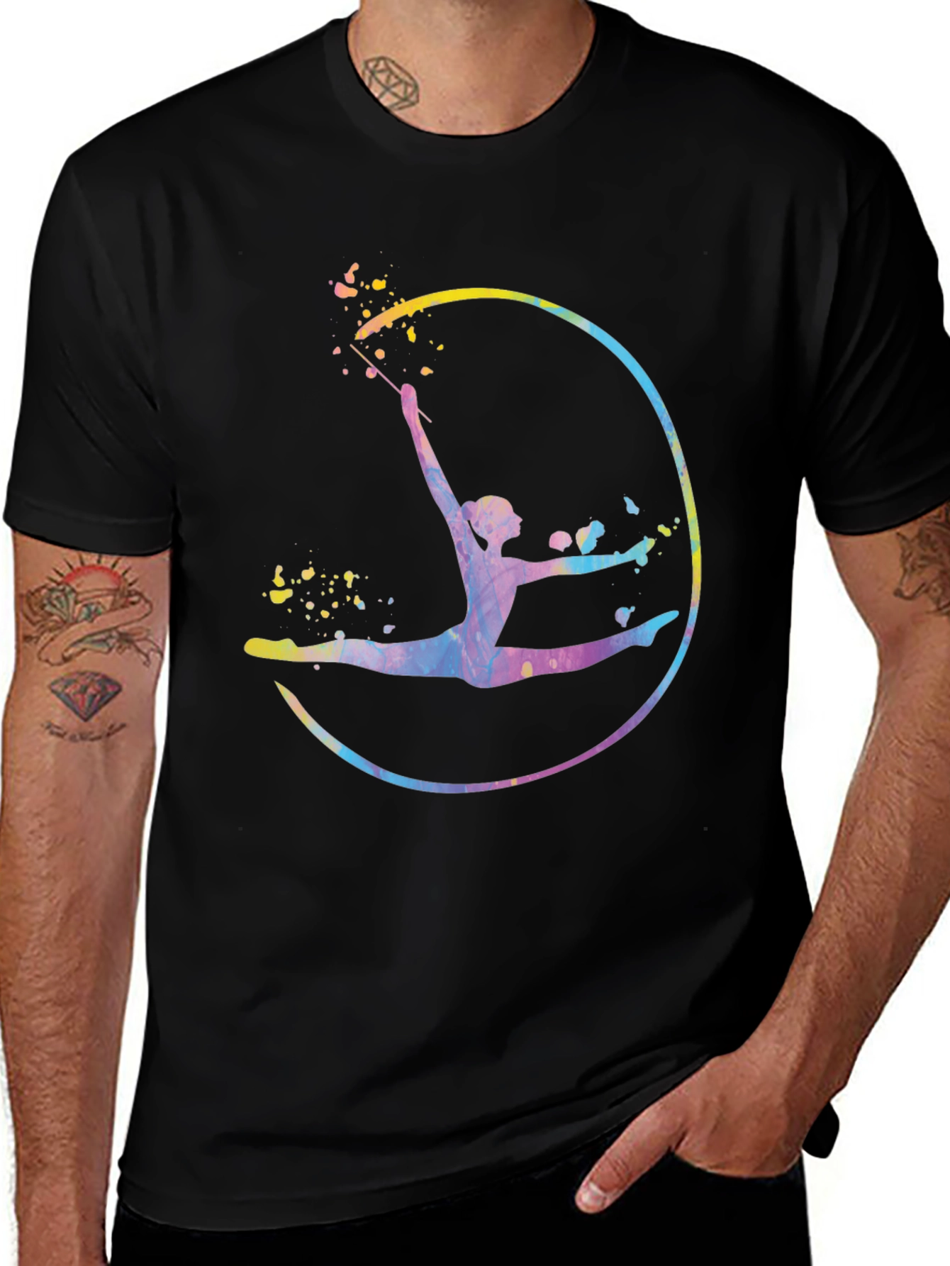 Watercolor Gymnastics Graphic T-Shirt