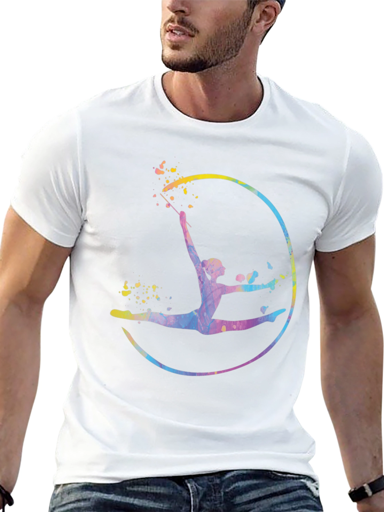 Watercolor Gymnastics Graphic T-Shirt