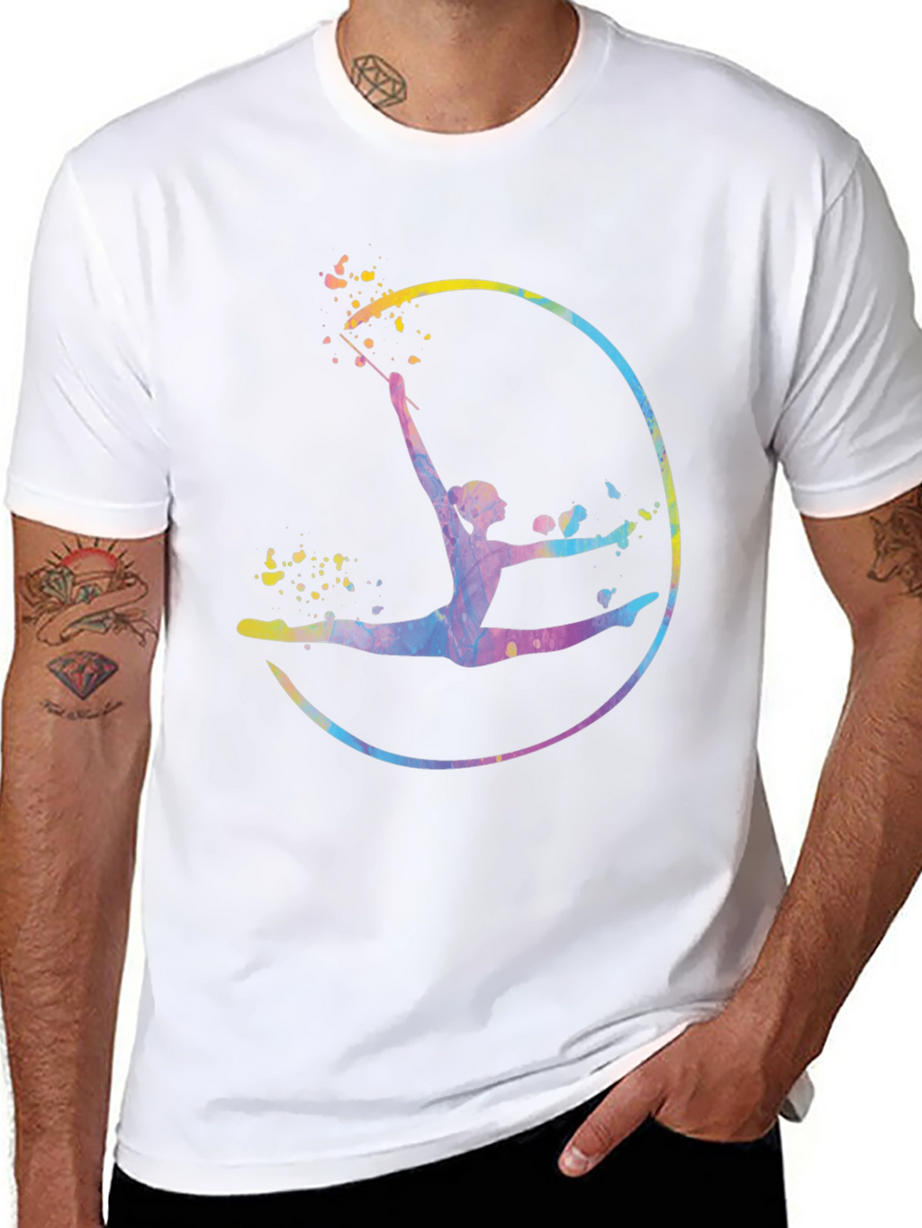 Watercolor Gymnastics Graphic T-Shirt