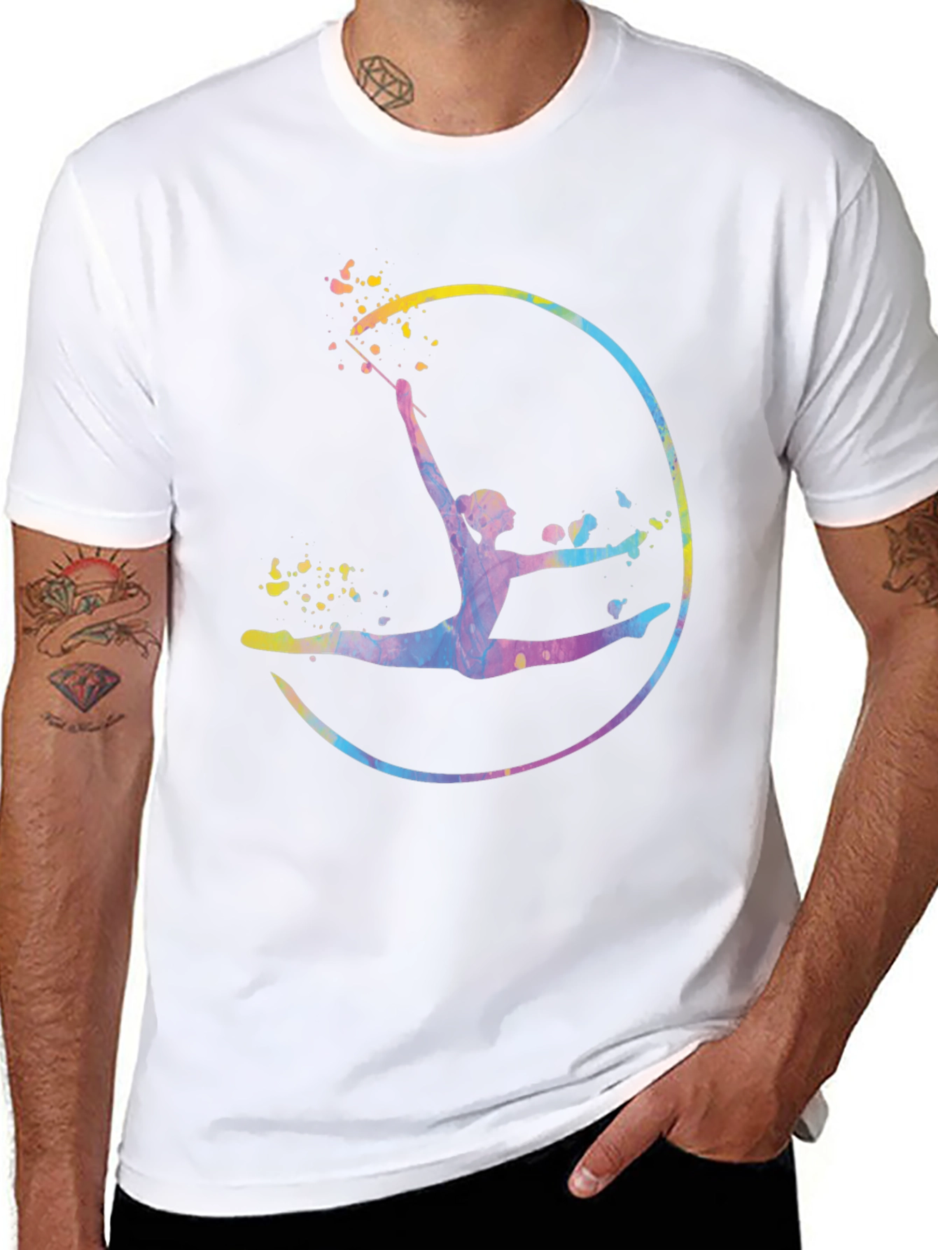 Watercolor Gymnastics Graphic T-Shirt