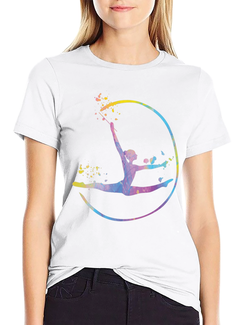 Watercolor Gymnastics Graphic T-Shirt