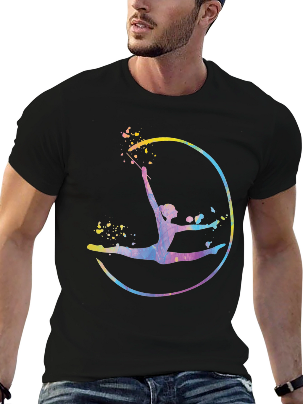 Watercolor Gymnastics Graphic T-Shirt
