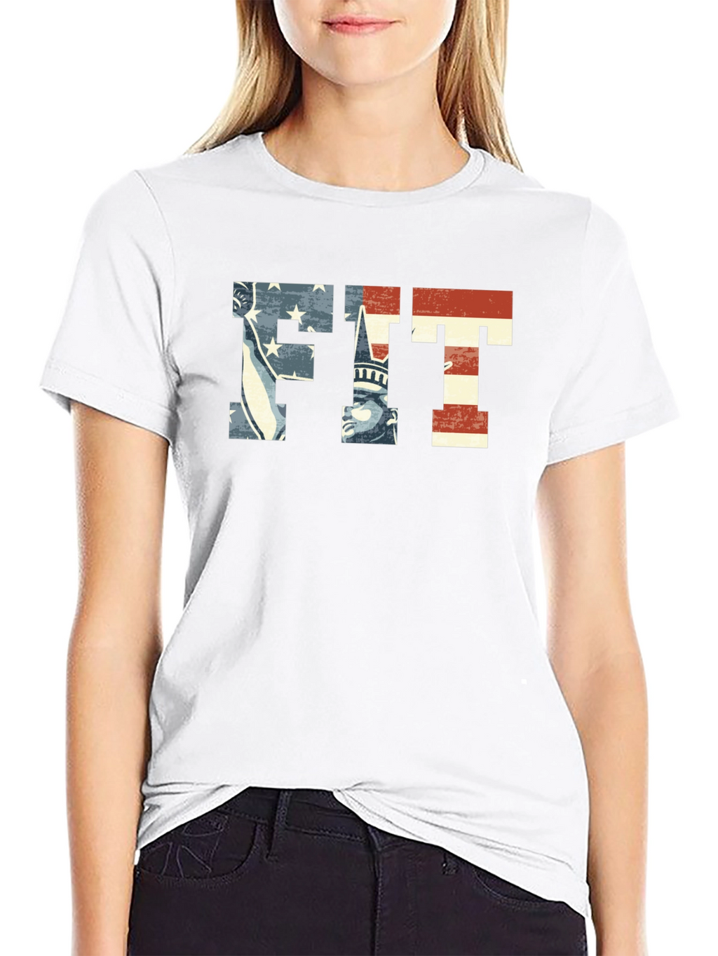 Patriotic FIT Graphic T-Shirt - American Flag Design