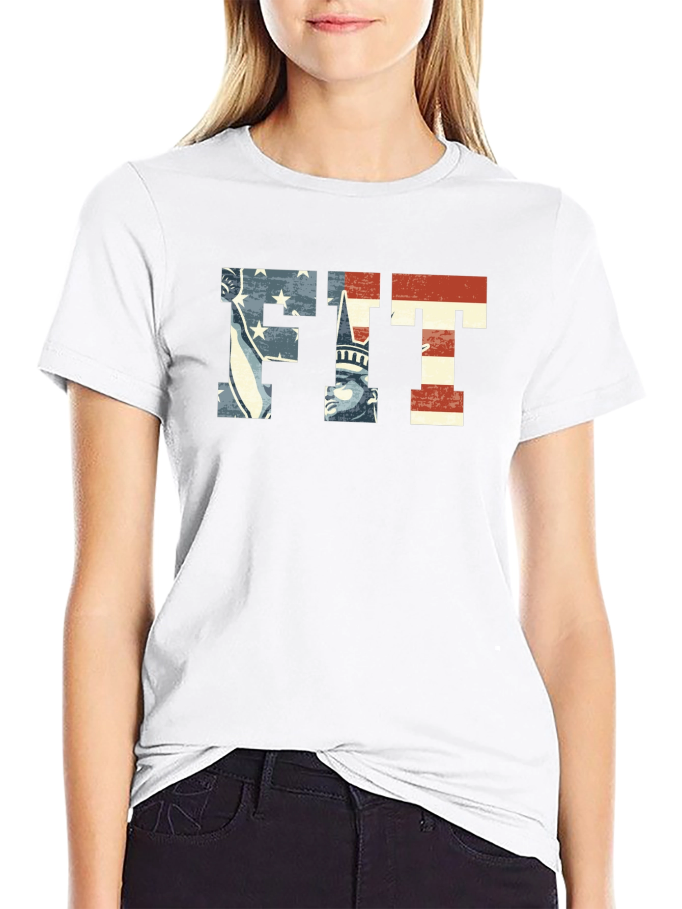 Patriotic FIT Graphic T-Shirt - American Flag Design