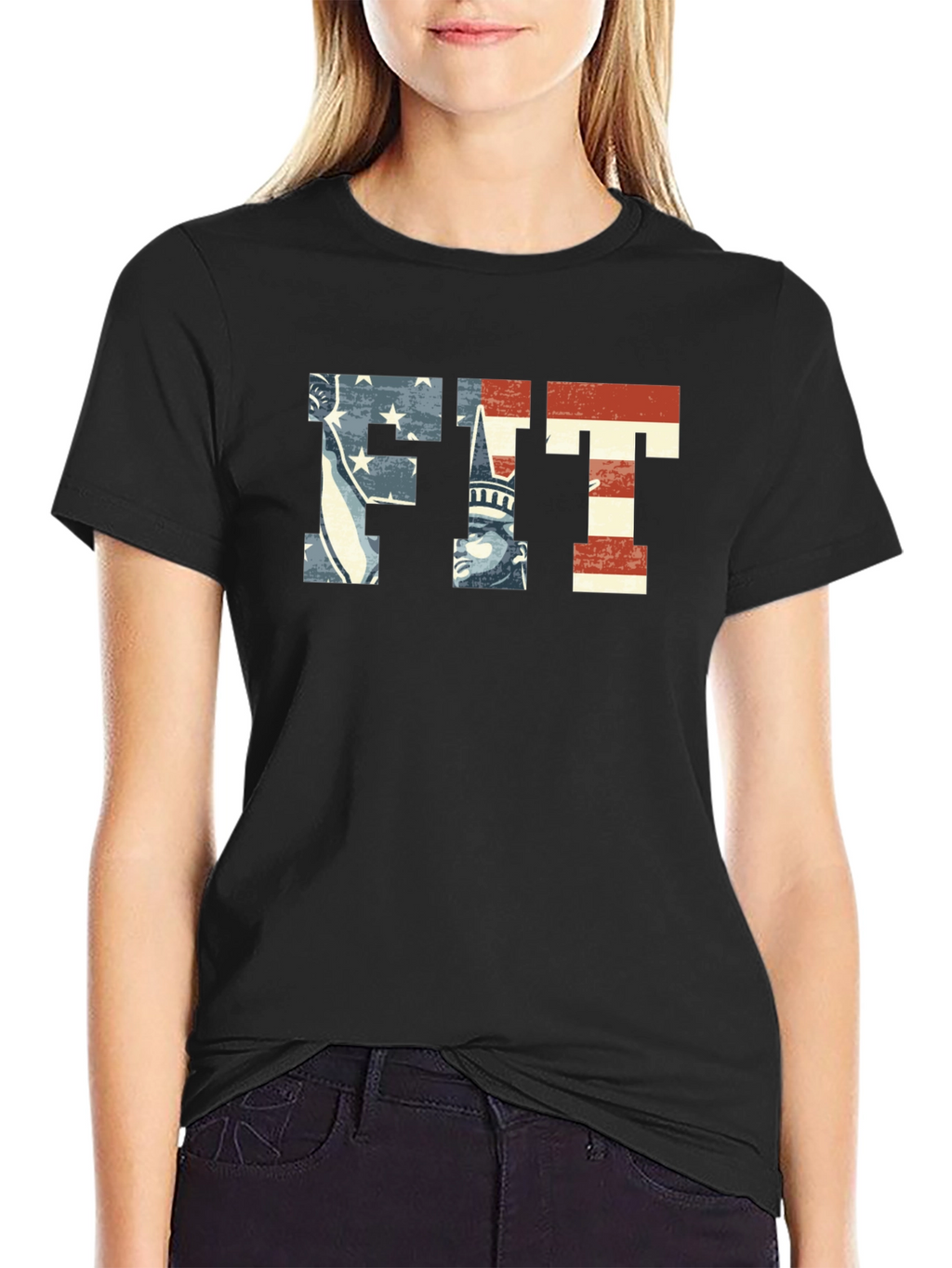 Patriotic FIT Graphic T-Shirt - American Flag Design