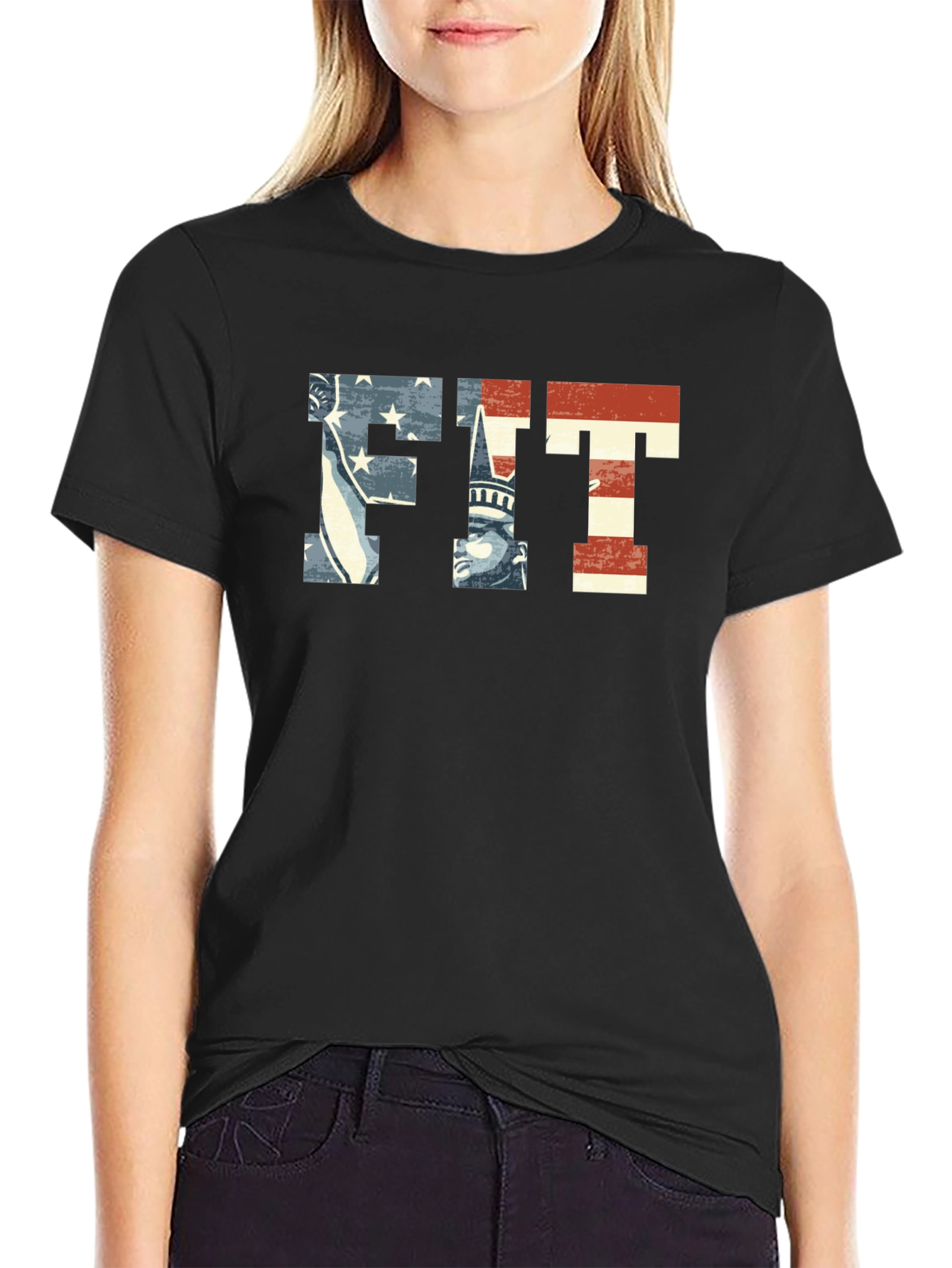 Patriotic FIT Graphic T-Shirt - American Flag Design