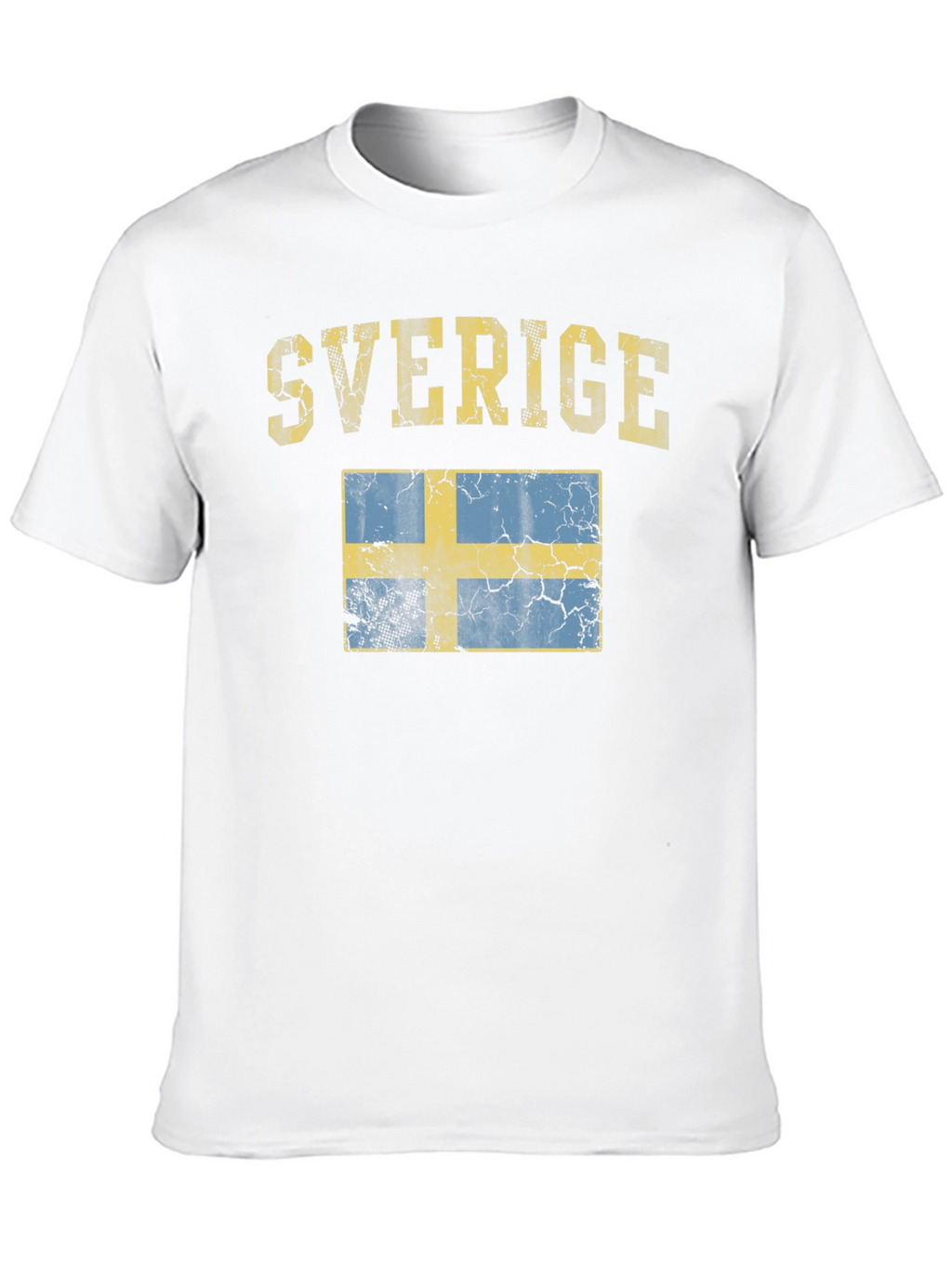 Sverige Sweden Flag Distressed Black T-Shirt