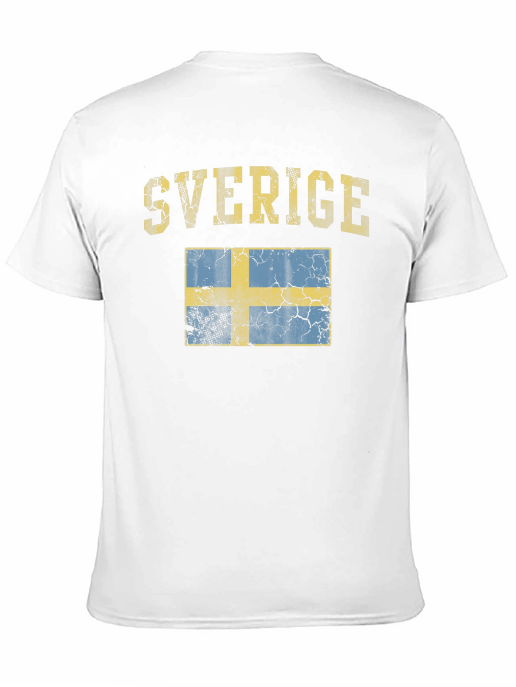 Sverige Sweden Flag Distressed Black T-Shirt