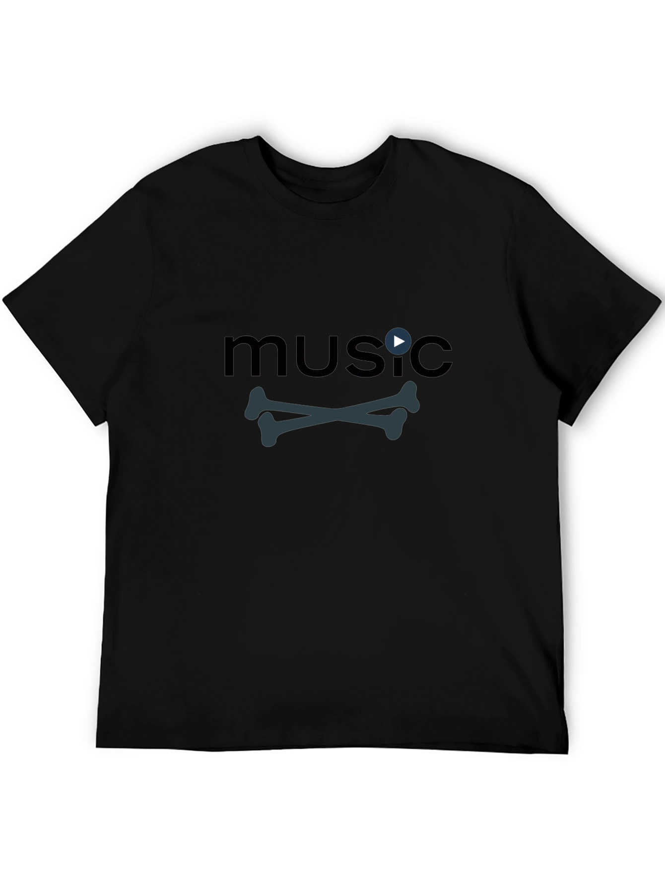 Music Bones Tee - Black Graphic T-Shirt