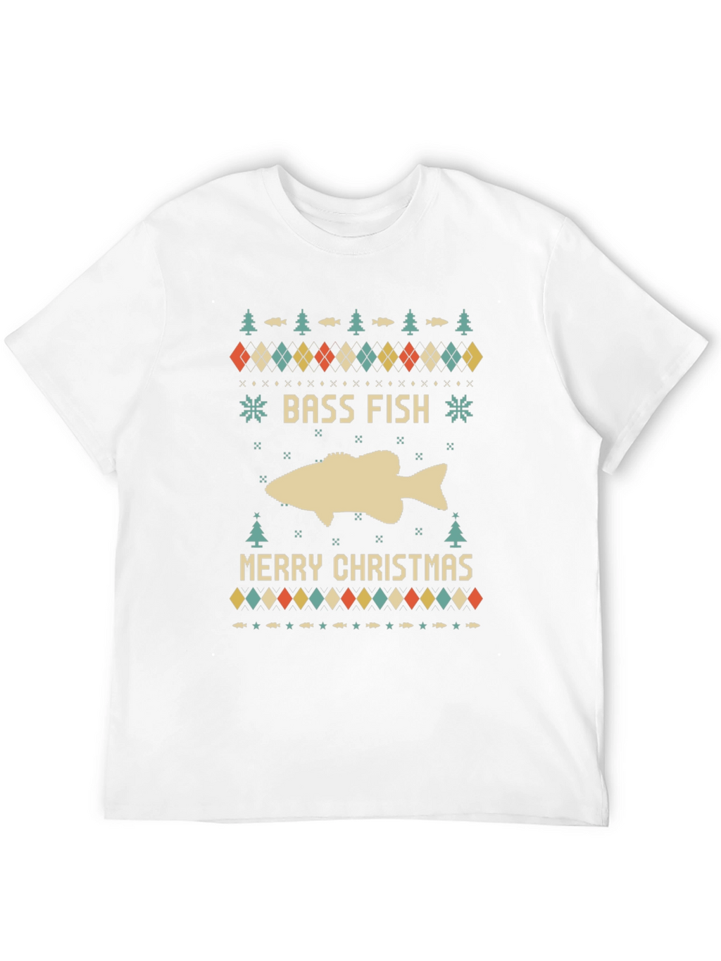 Bass Fish Merry Christmas Ugly Sweater T-Shirt