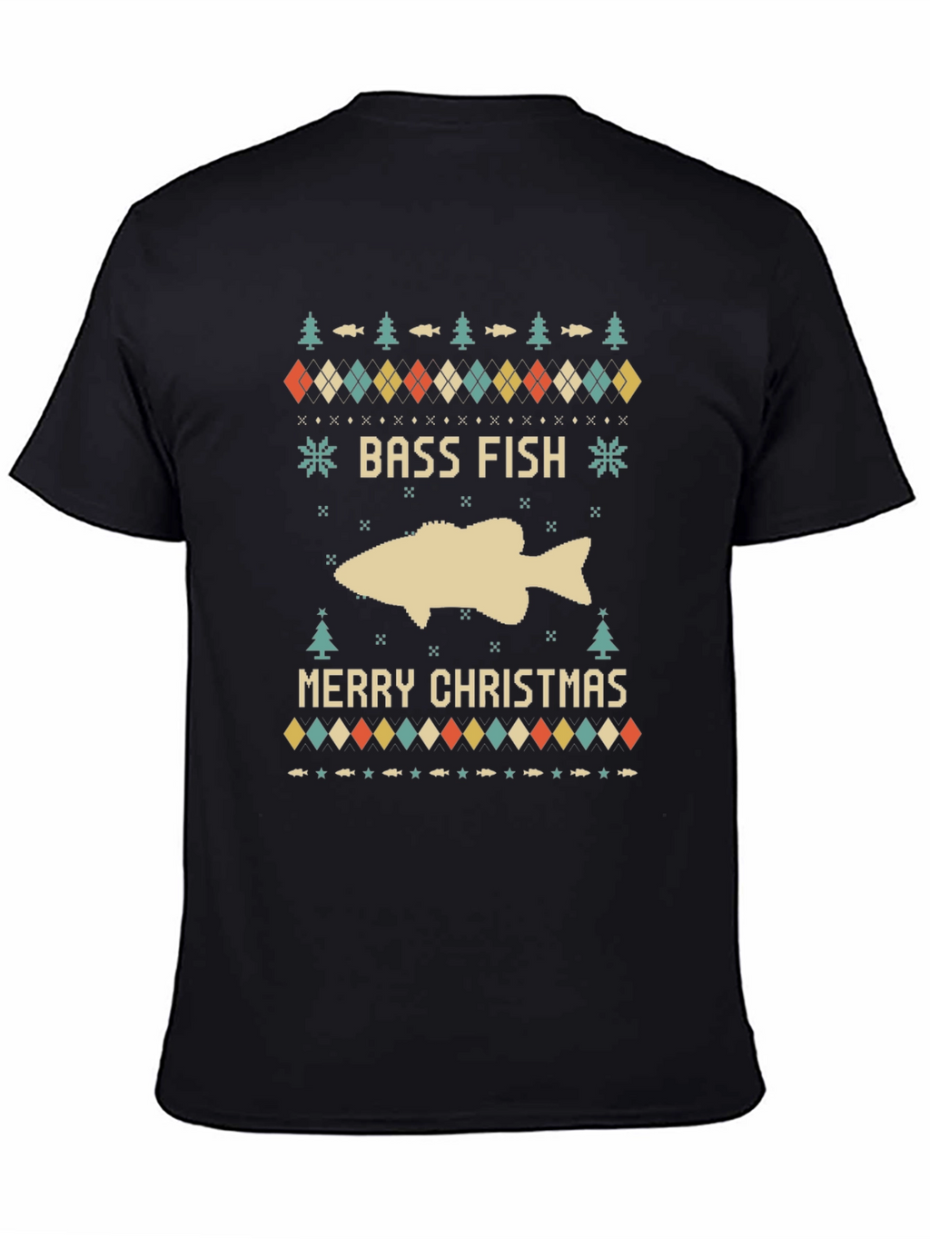 Bass Fish Merry Christmas Ugly Sweater T-Shirt