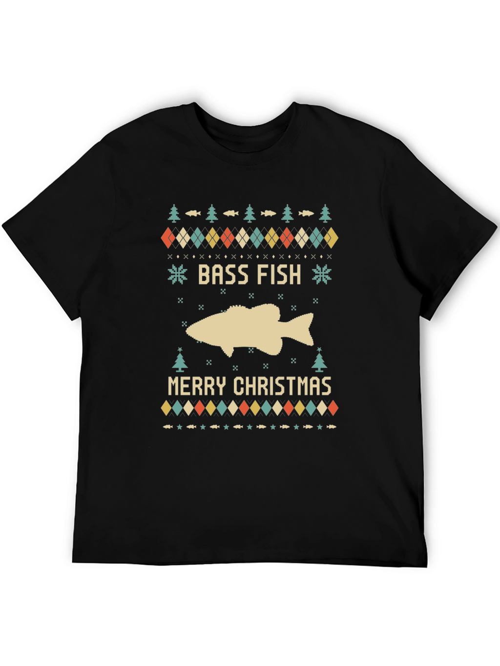 Bass Fish Merry Christmas Ugly Sweater T-Shirt
