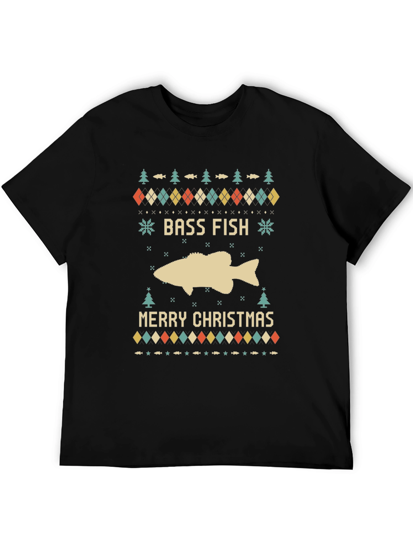 Bass Fish Merry Christmas Ugly Sweater T-Shirt