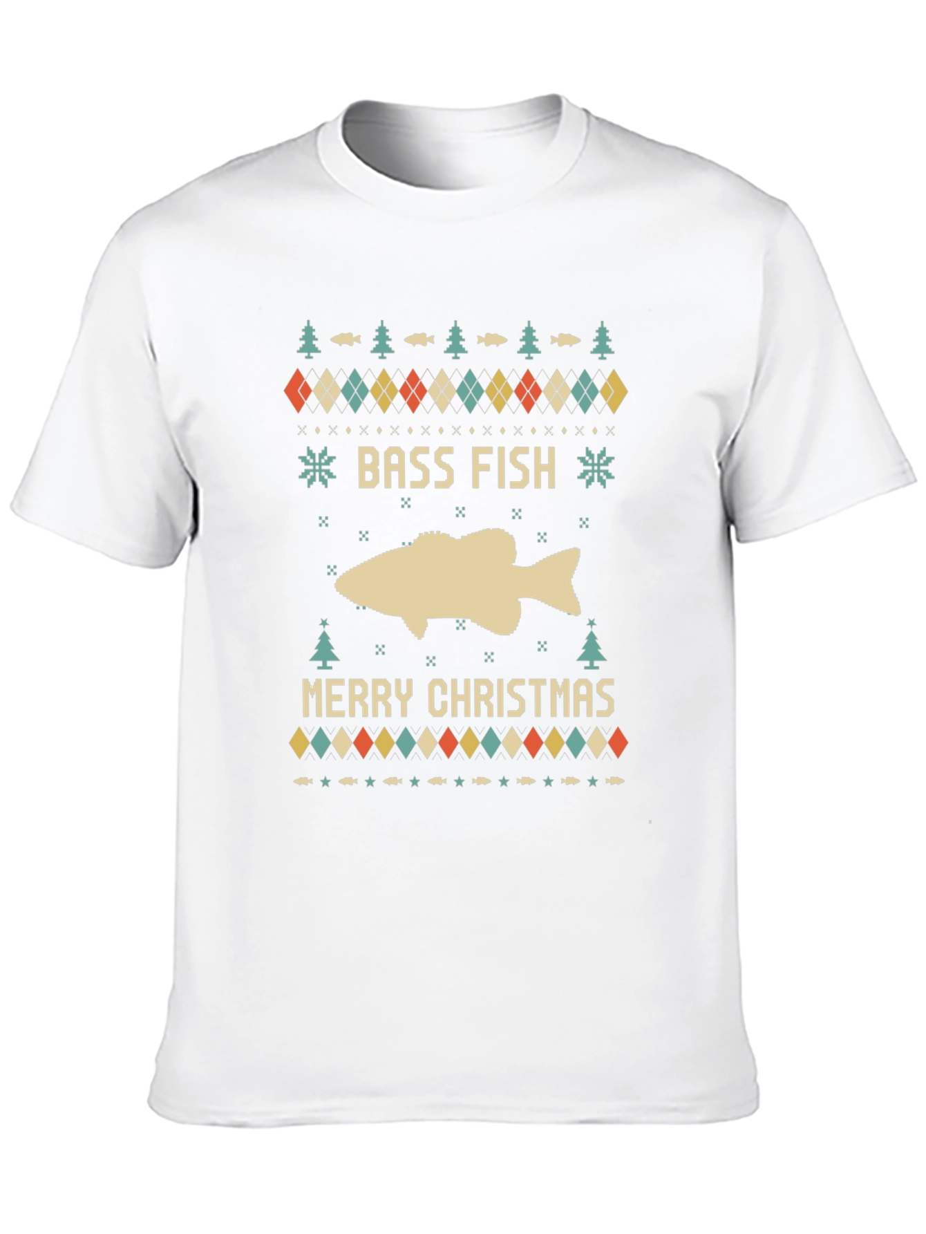 Bass Fish Merry Christmas Ugly Sweater T-Shirt