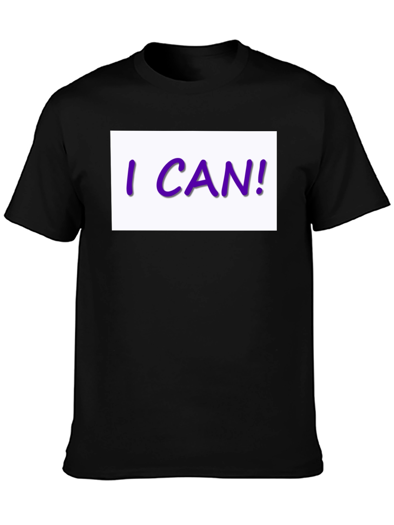 I CAN! Graphic Print Black T-Shirt