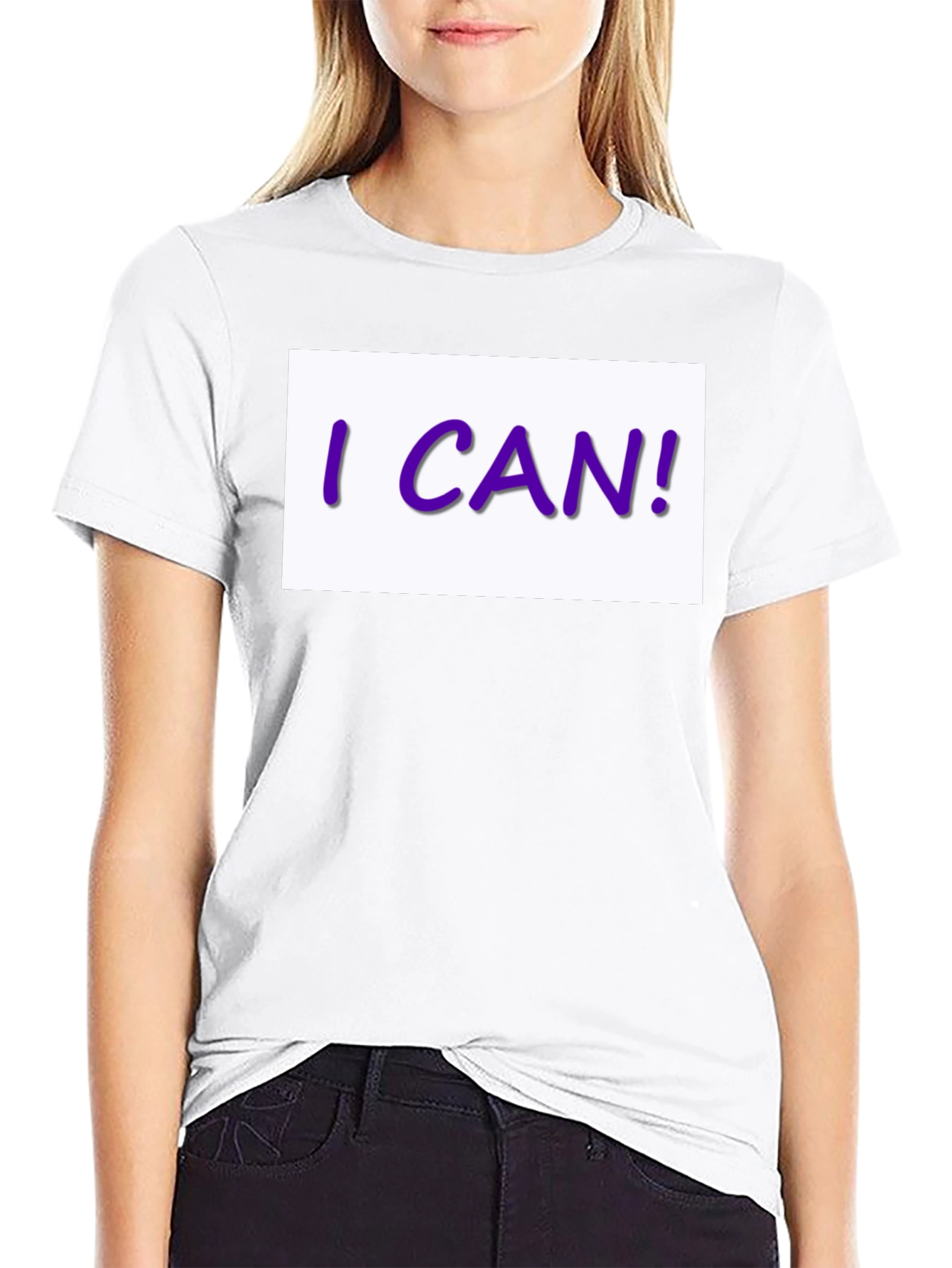 I CAN! Graphic Print Black T-Shirt