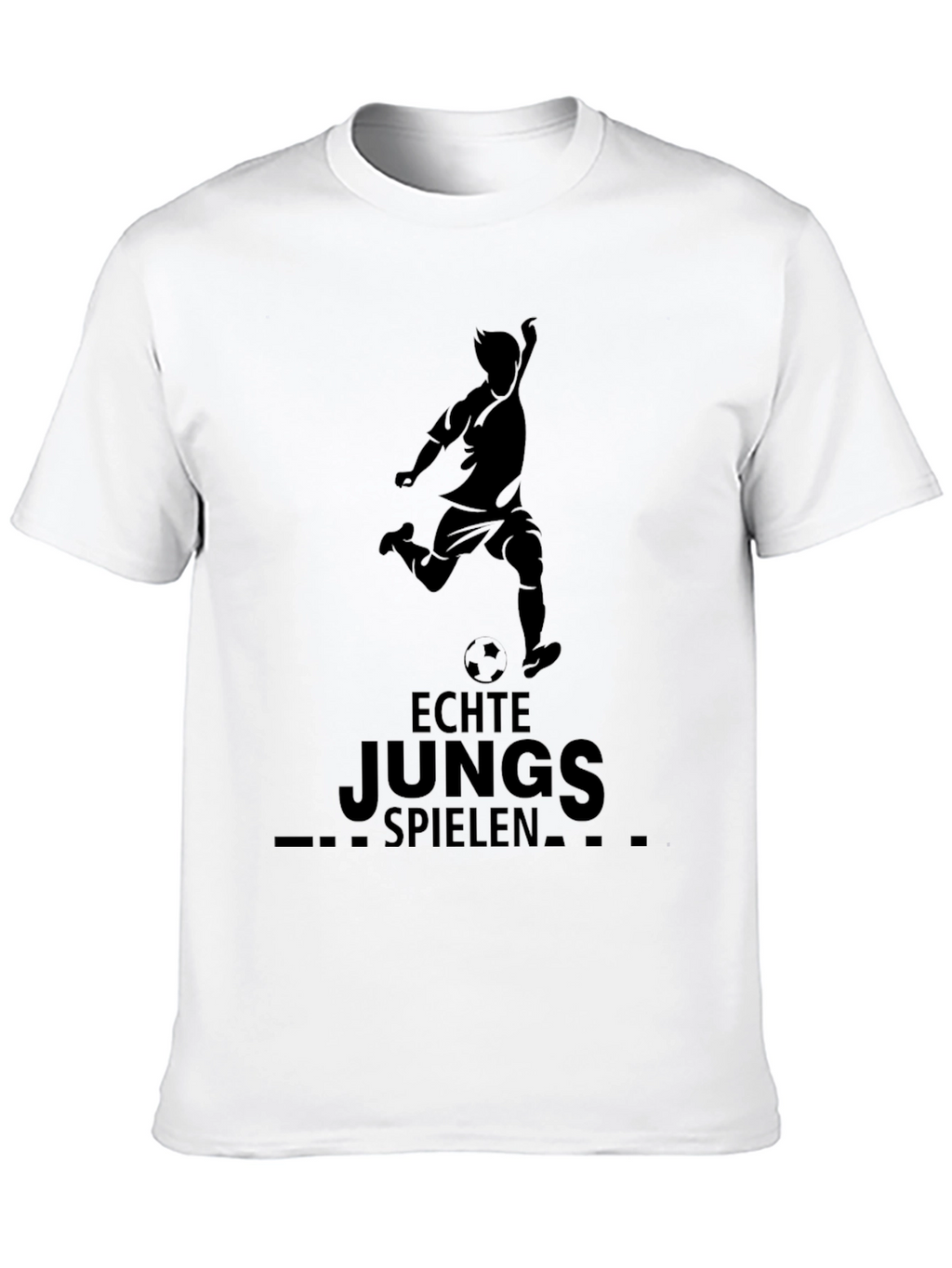 Echte Jungs Spielen Soccer Tee - Black Cotton T-Shirt