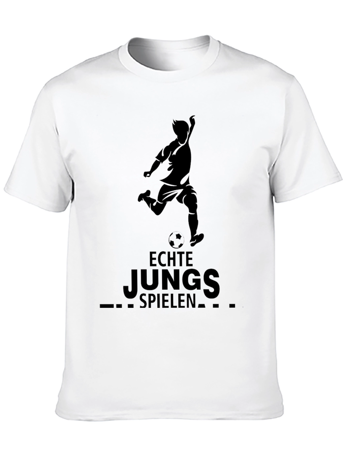 Echte Jungs Spielen Soccer Tee - Black Cotton T-Shirt