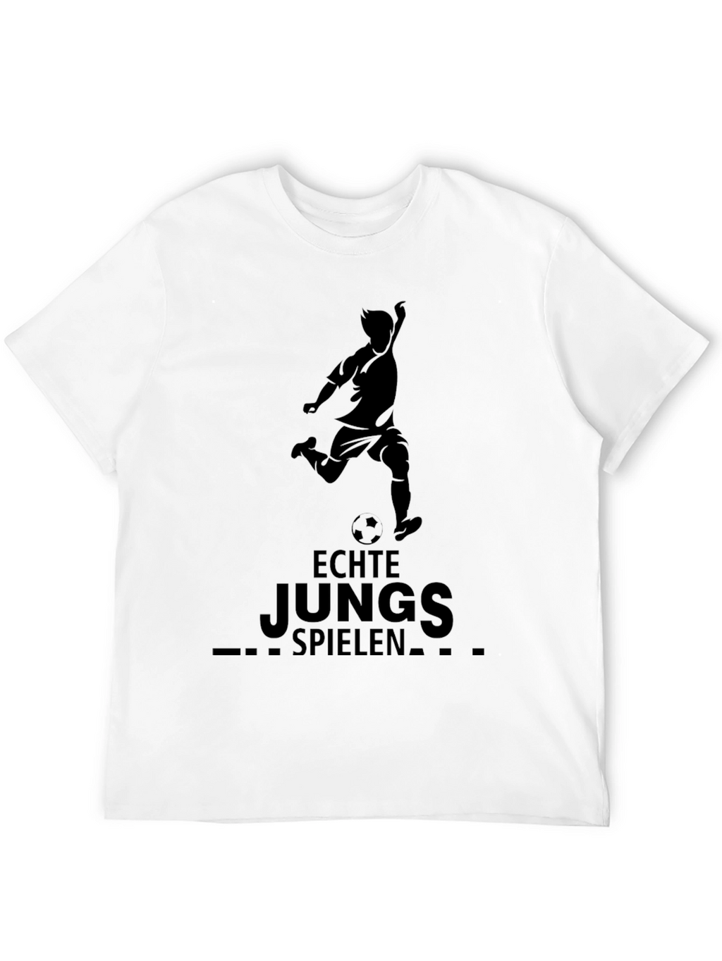 Echte Jungs Spielen Soccer Tee - Black Cotton T-Shirt