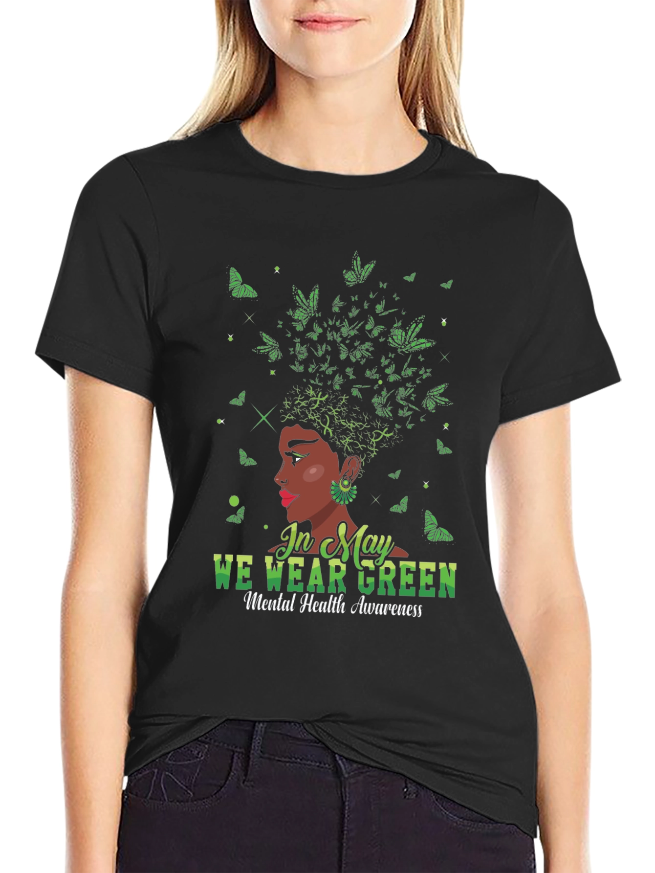In May We Wear Green Mental Health Awareness T-Shirt