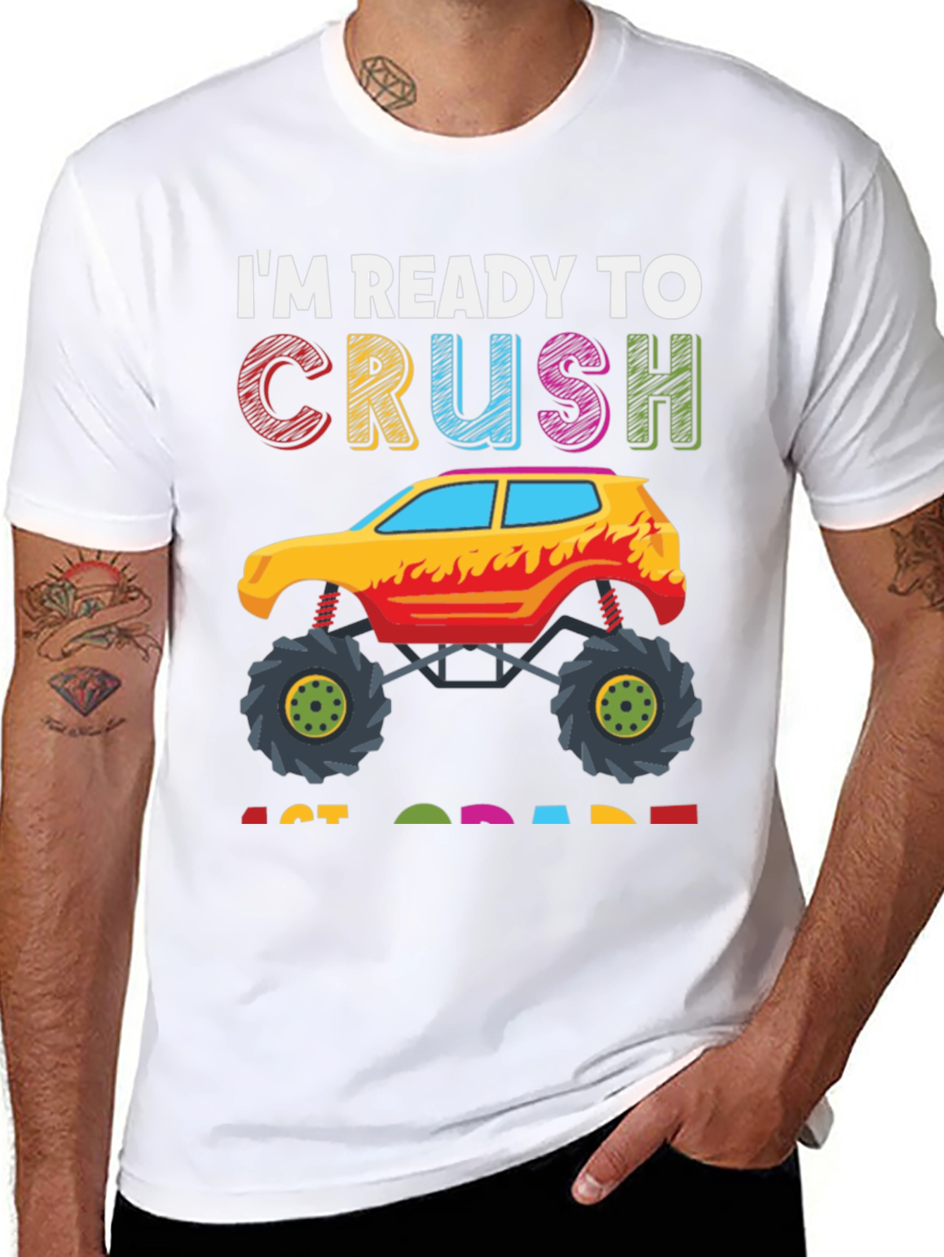 Ready to Crush 1st Grade Monster Truck T-Shirt