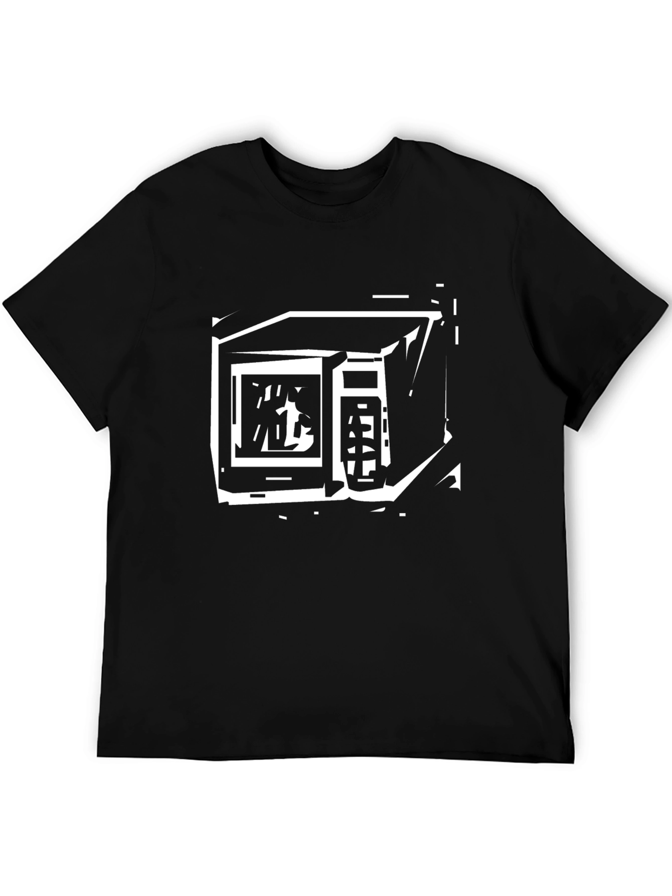 Microwave Graphic Print T-Shirt - Black
