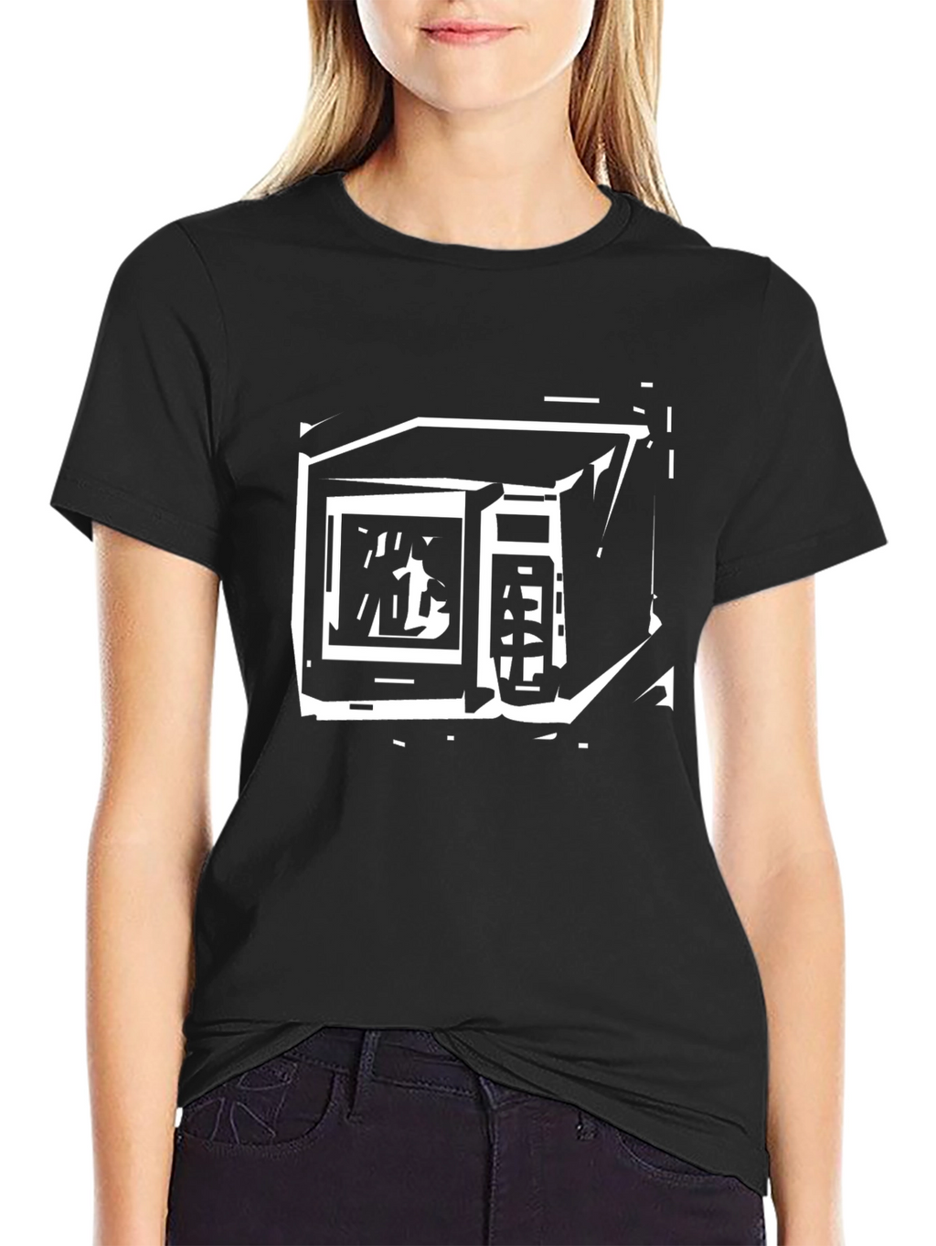 Microwave Graphic Print T-Shirt - Black