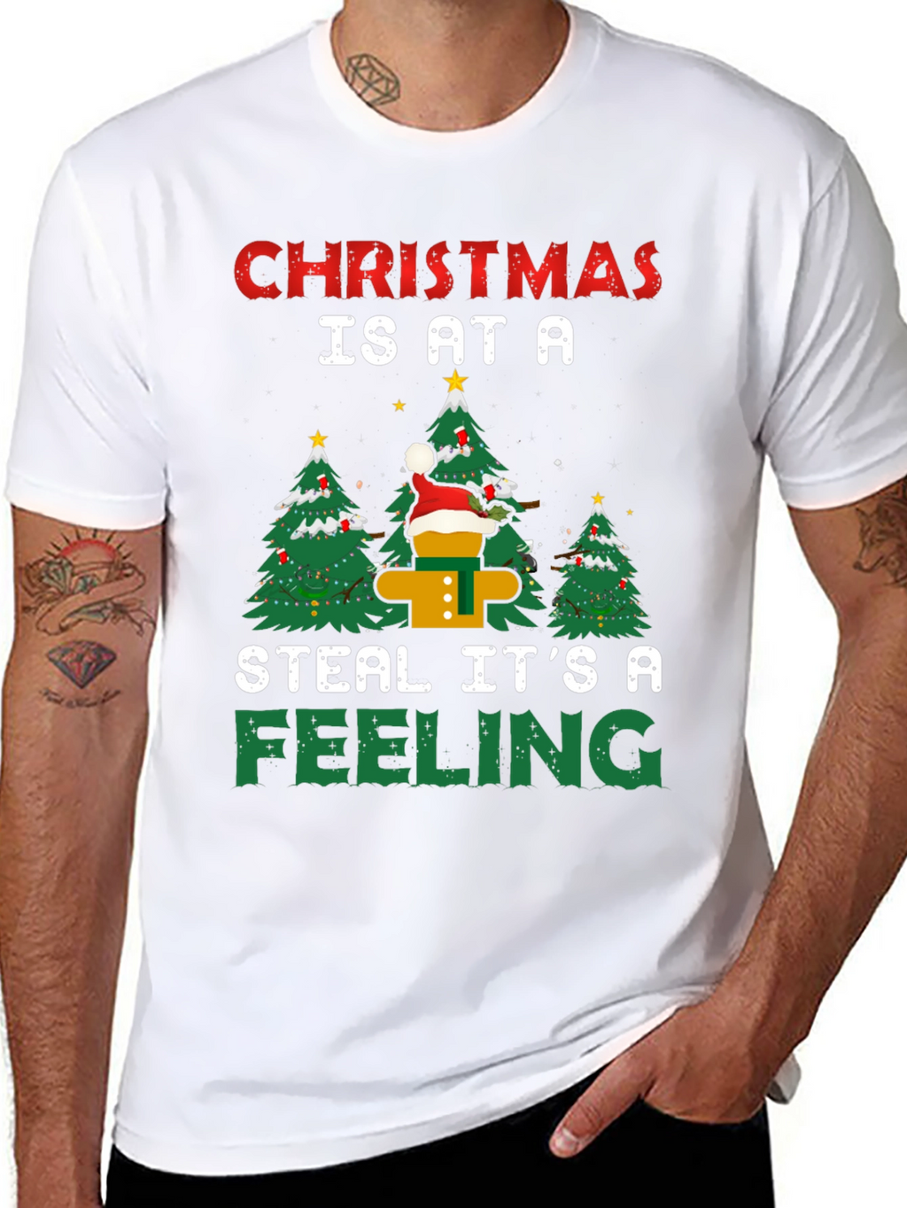 Christmas Feeling T-Shirt Funny Christmas Tree Apparel
