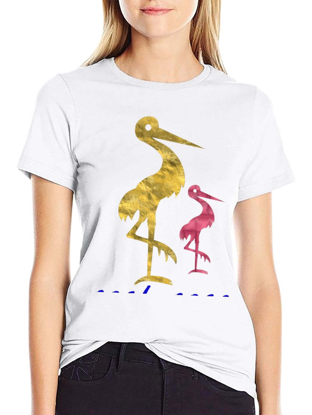 Stylish Crane Graphic Tee