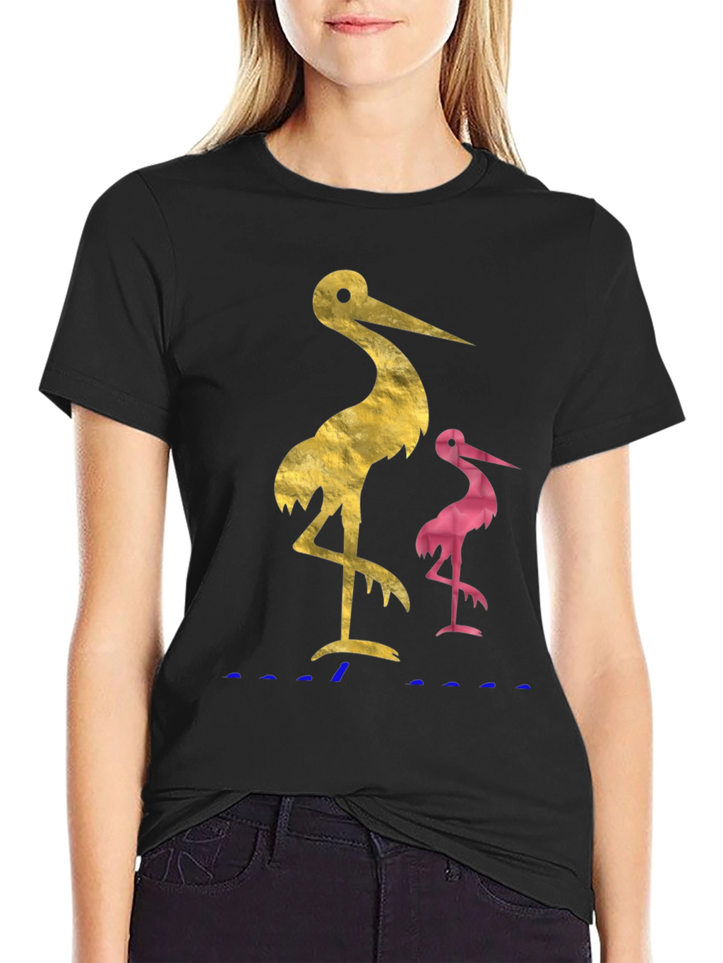 Stylish Crane Graphic Tee